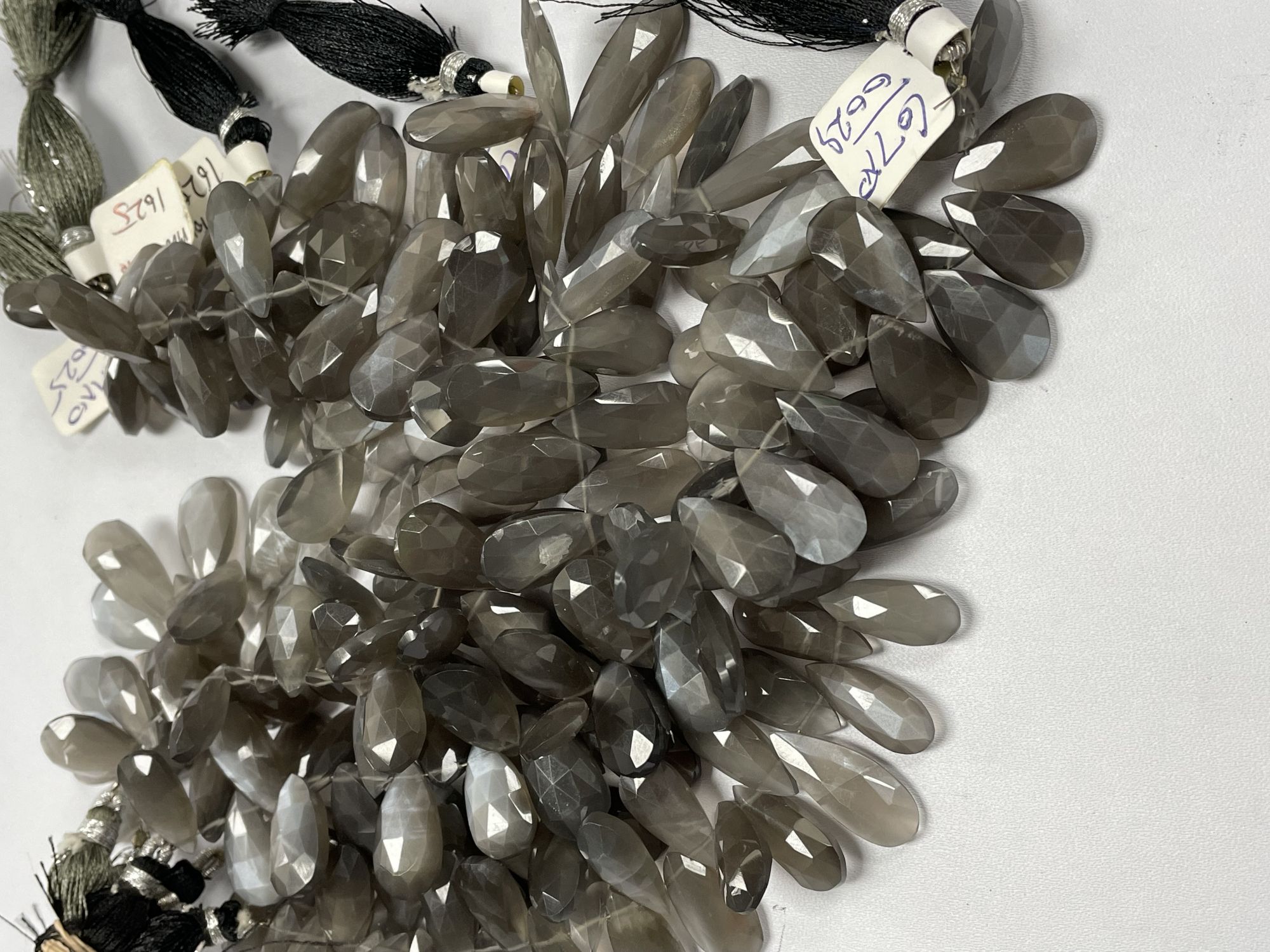 Grey Moonstone Pear Faceted