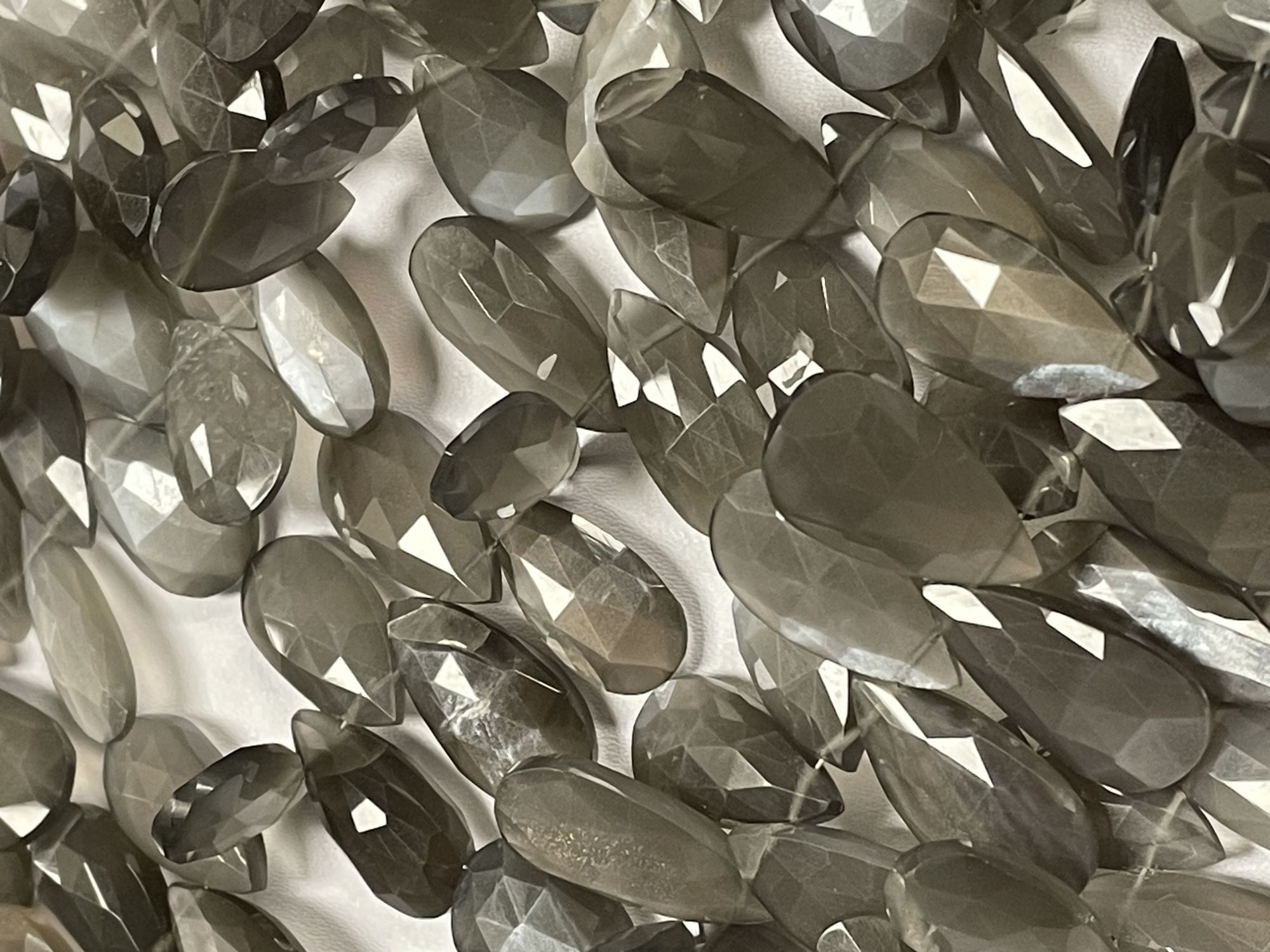 Grey Moonstone Pear Faceted