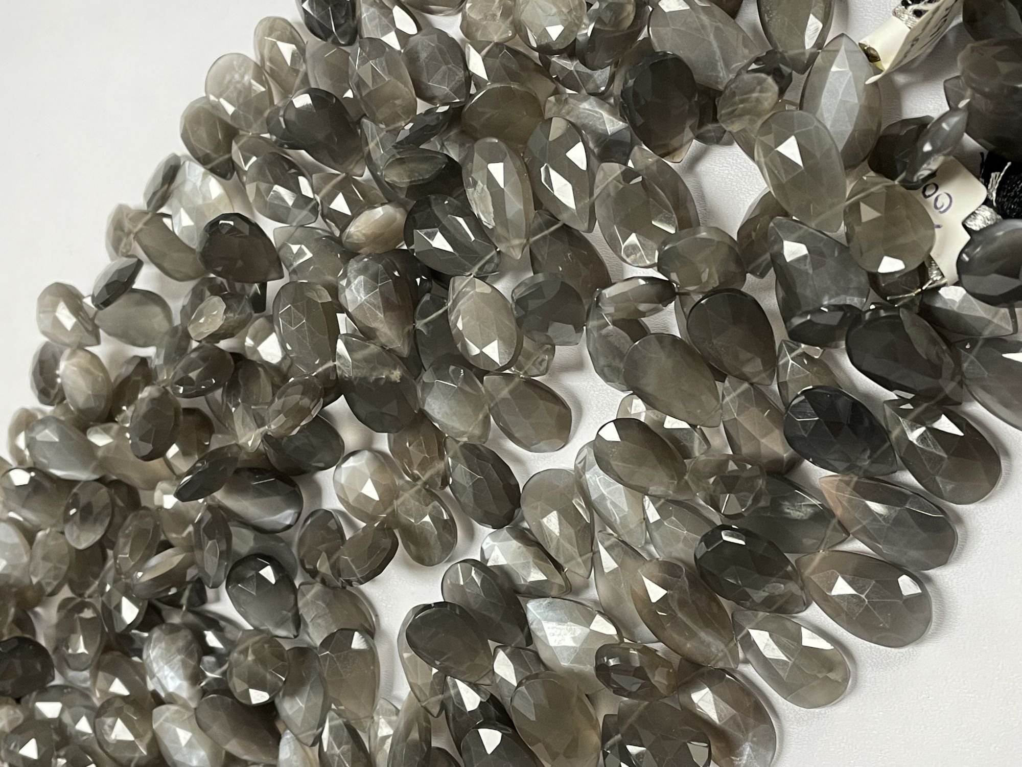 Grey Moonstone Pear Faceted