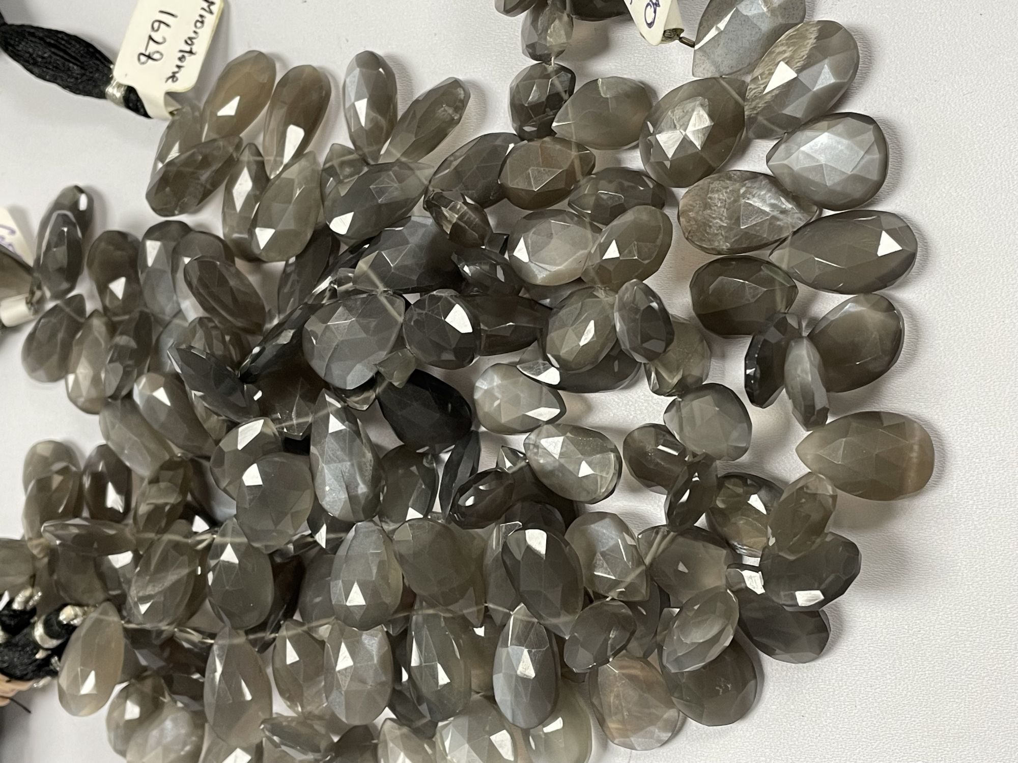 Grey Moonstone Pear Faceted
