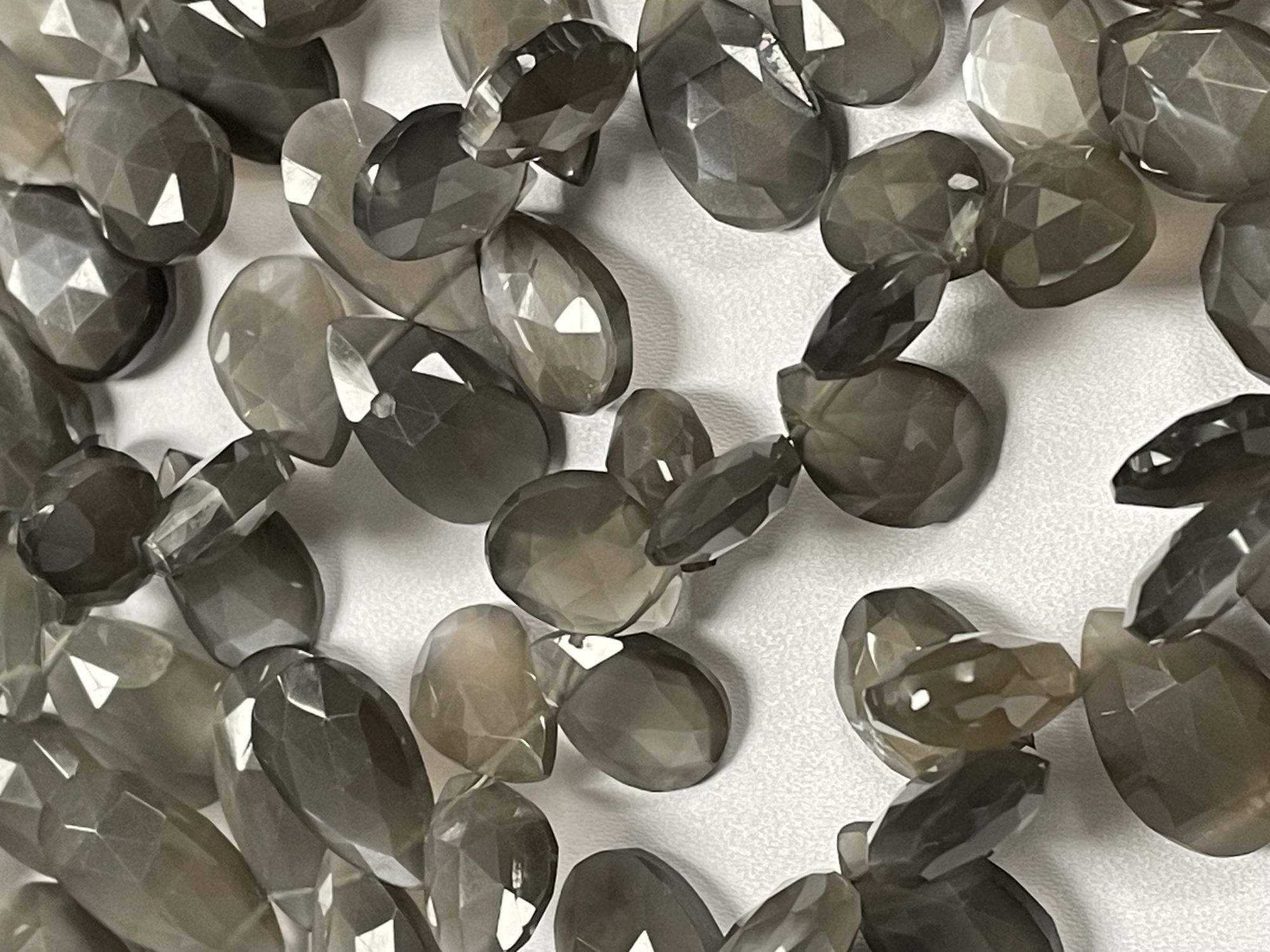Grey Moonstone Pear Faceted