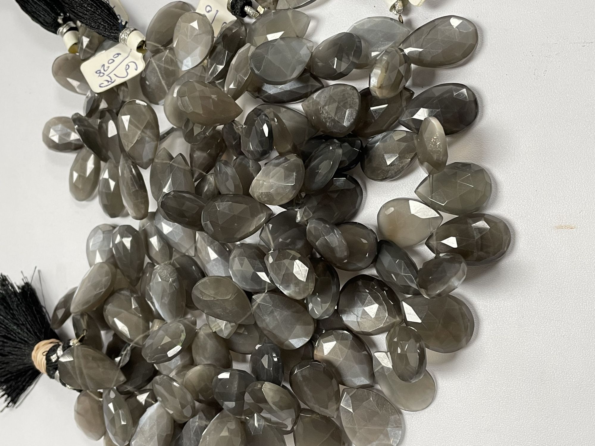 Grey Moonstone Pear Faceted