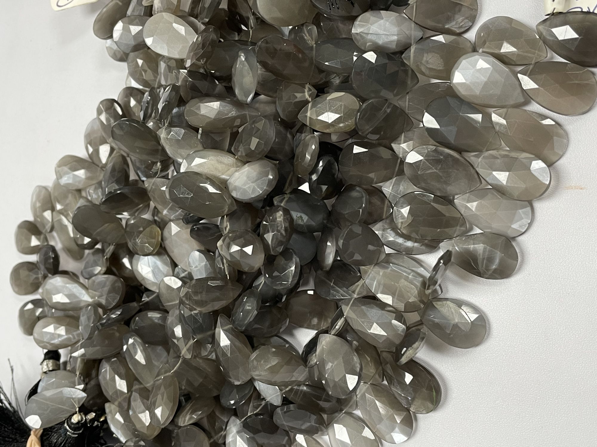 grey Moonstone Pear Faceted