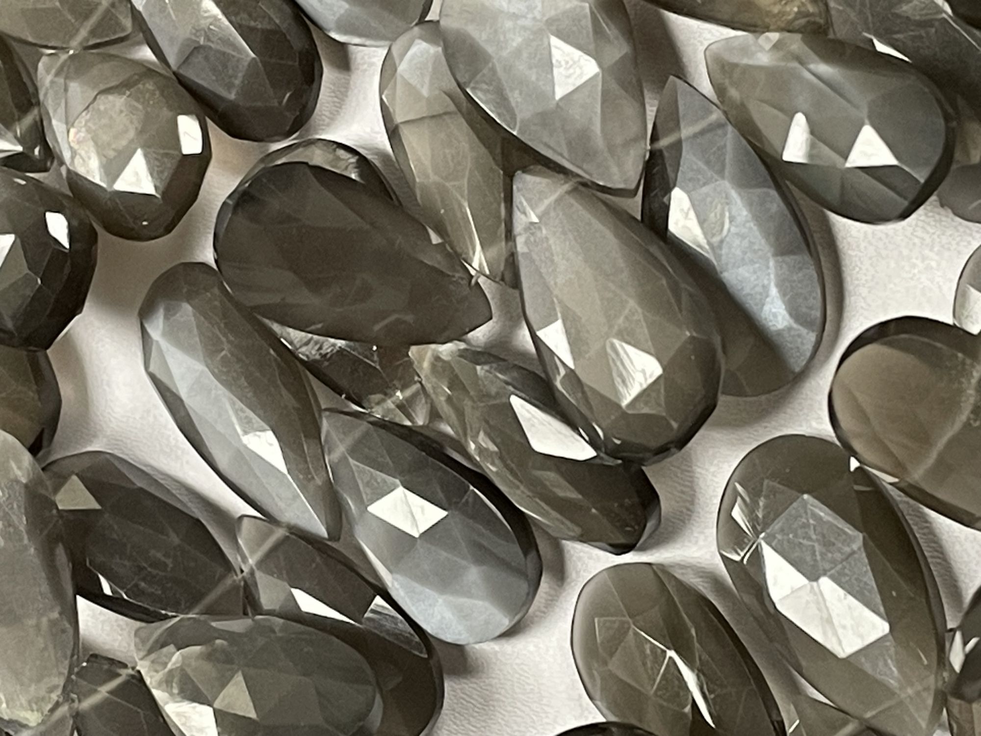 Grey Moonstone Pear Faceted