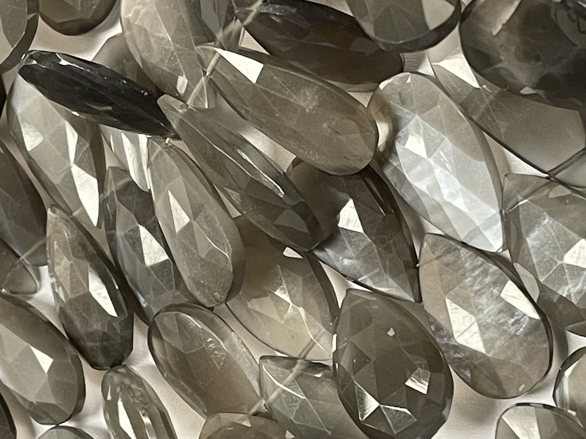Grey Moonstone Pear Faceted