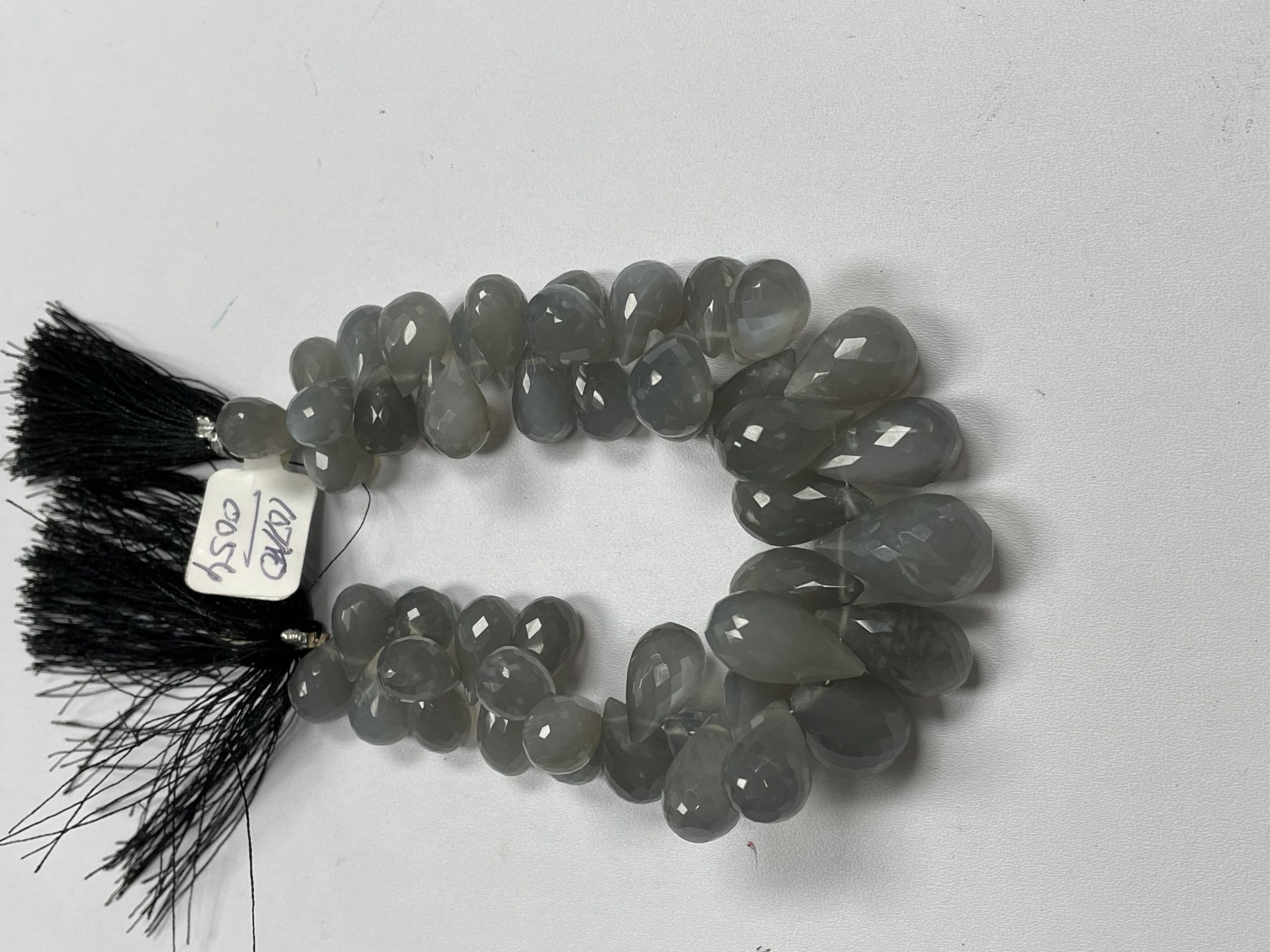 Grey Moonstone Drop Faceted