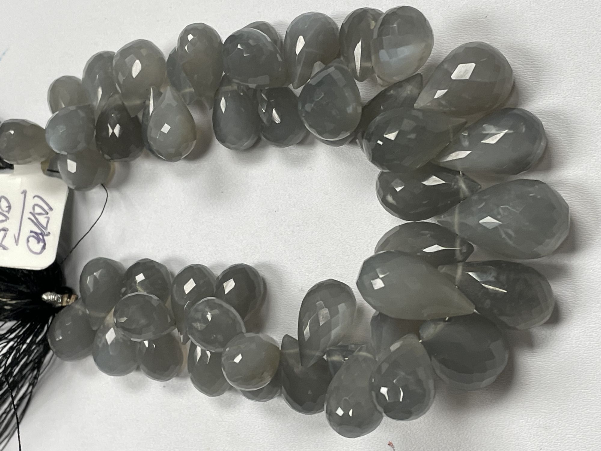 Grey Moonstone Drop Faceted