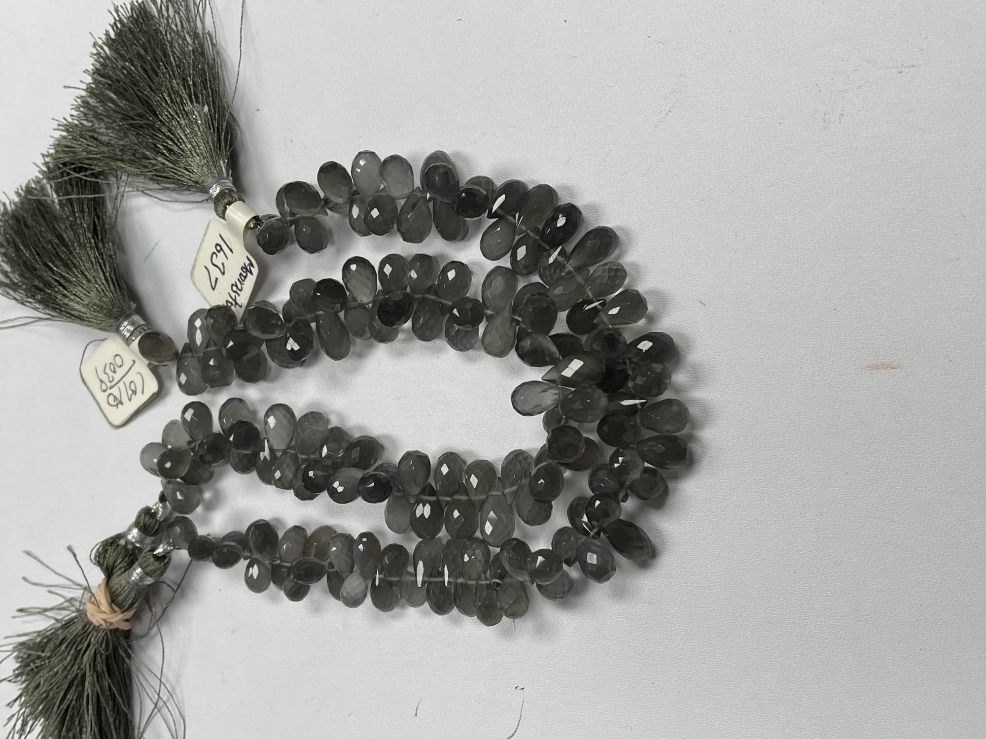 Grey Moonstone Drop Faceted