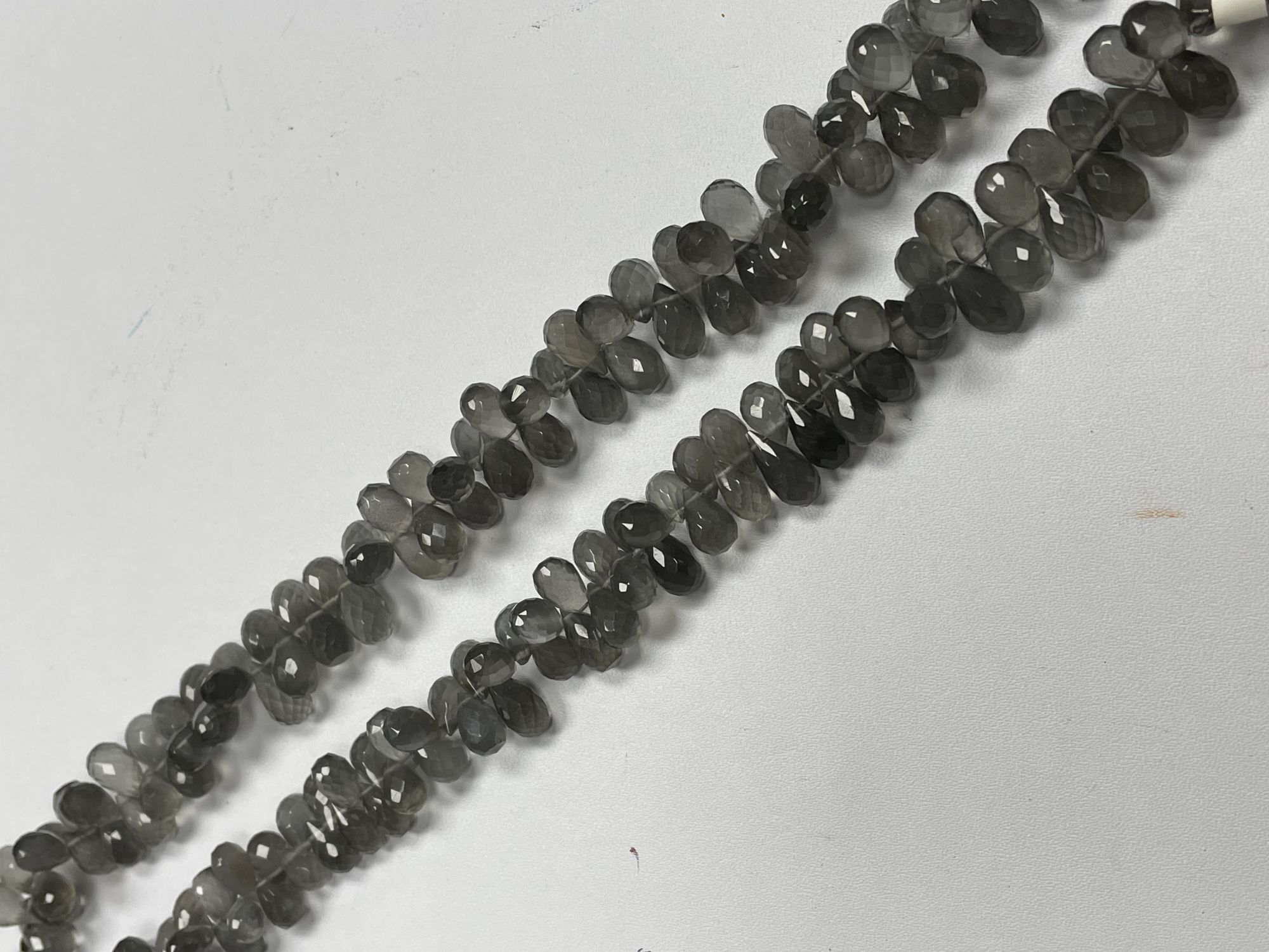 Grey Moonstone Drop Faceted