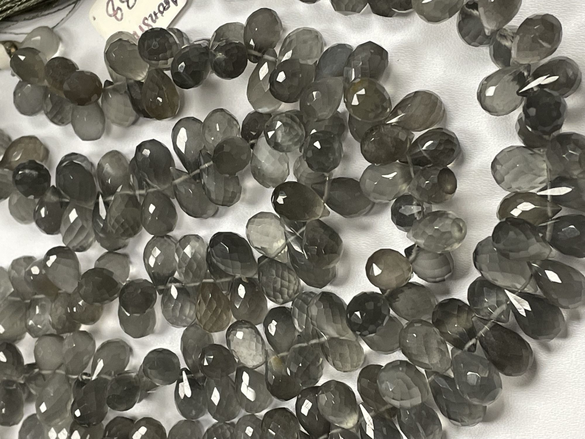 Grey Moonstone Drop Faceted