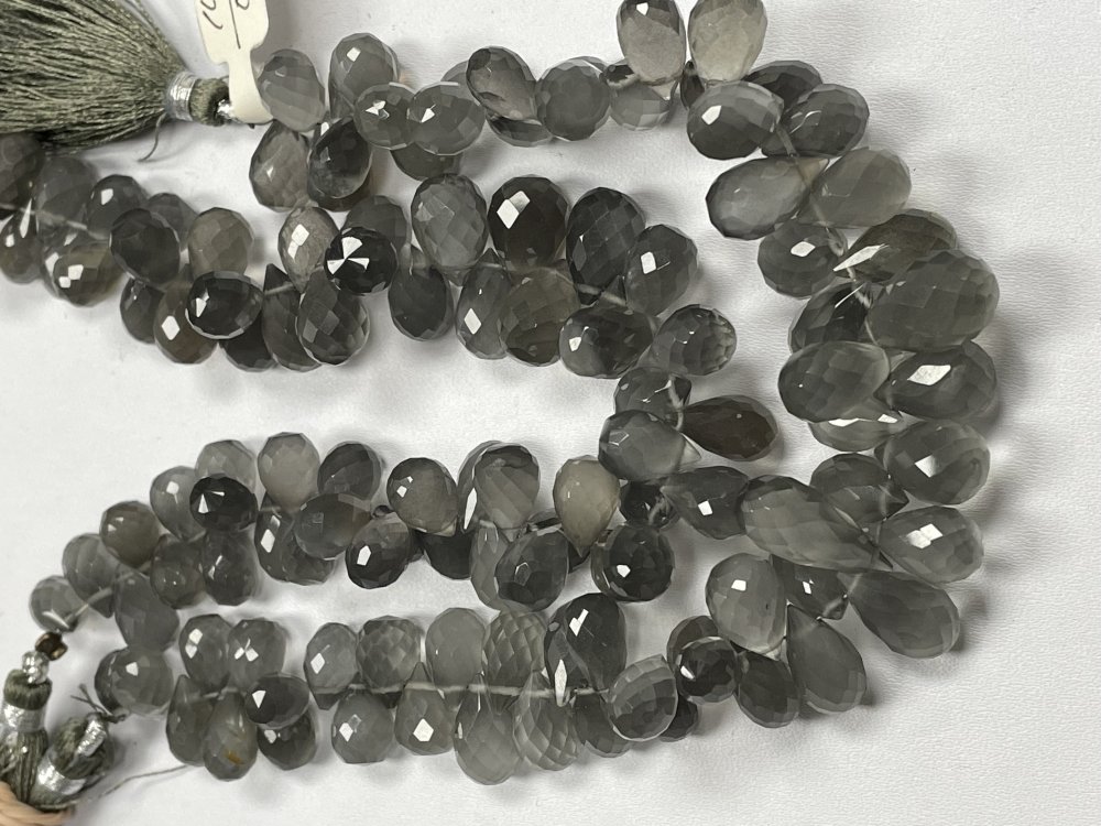 Grey Moonstone Drop Faceted