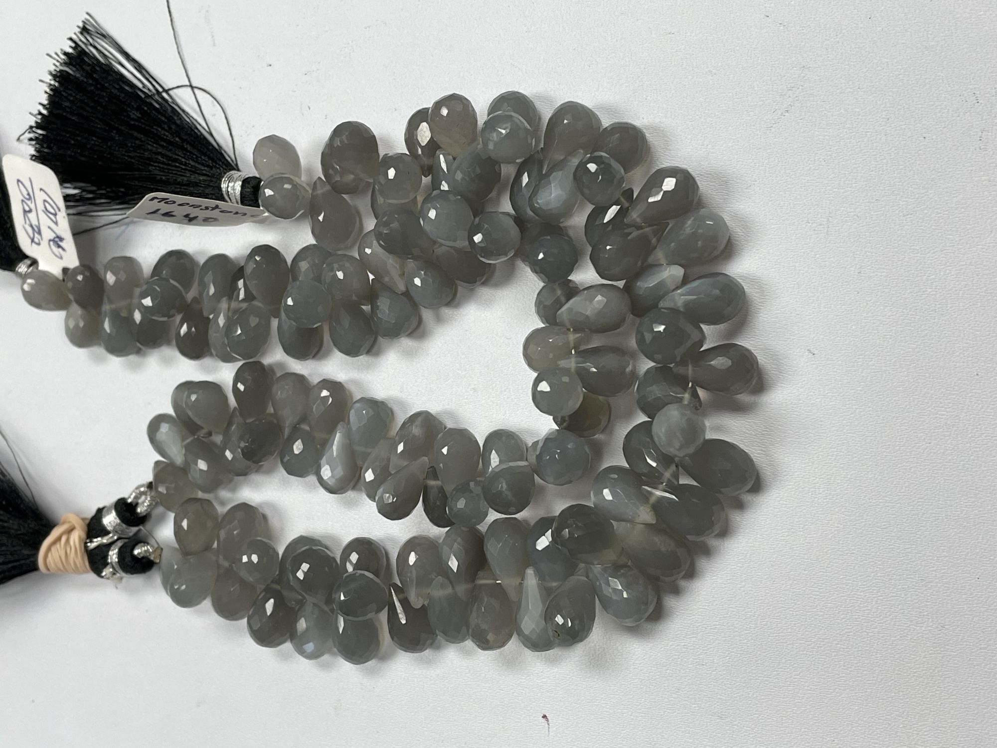 Grey Moonstone Drop Faceted