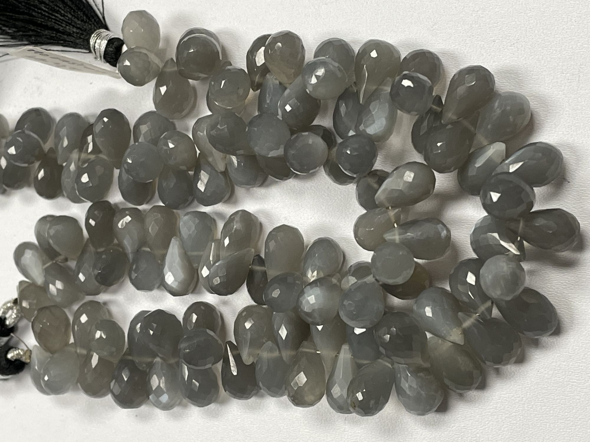 Grey Moonstone Drop Faceted