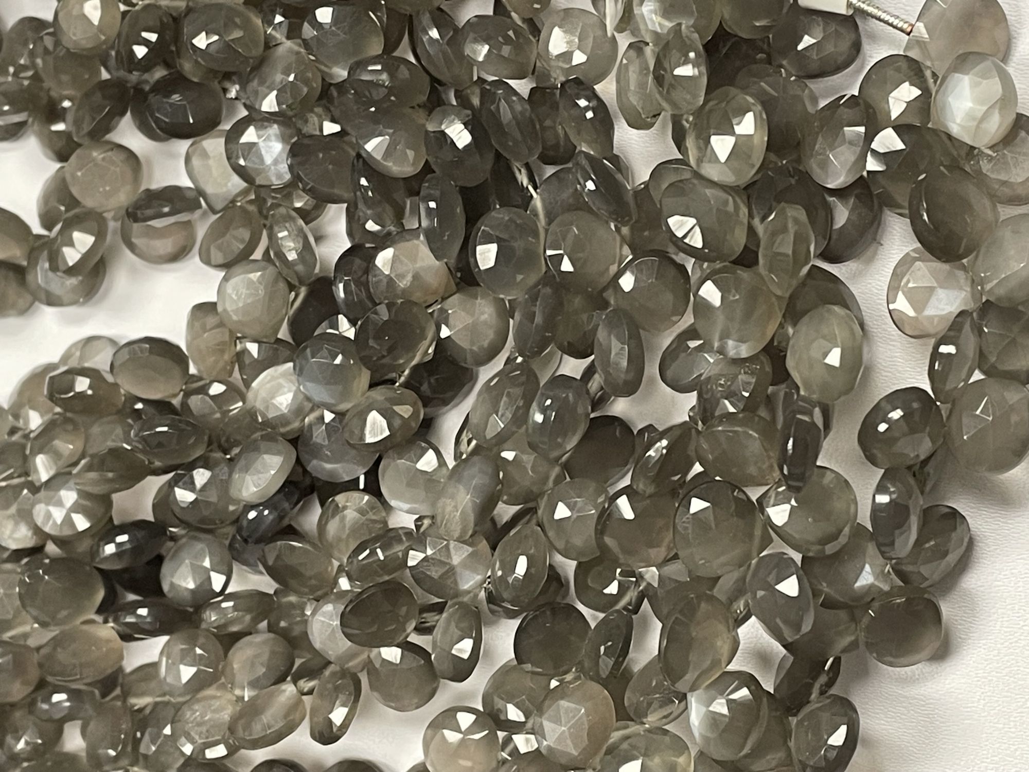 Grey Moonstone Heart Faceted