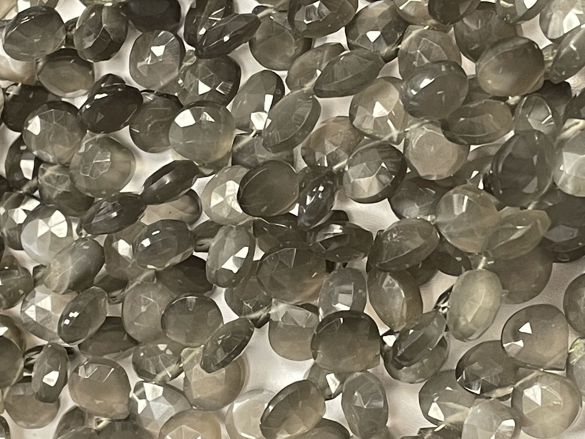 Grey Moonstone Heart Faceted