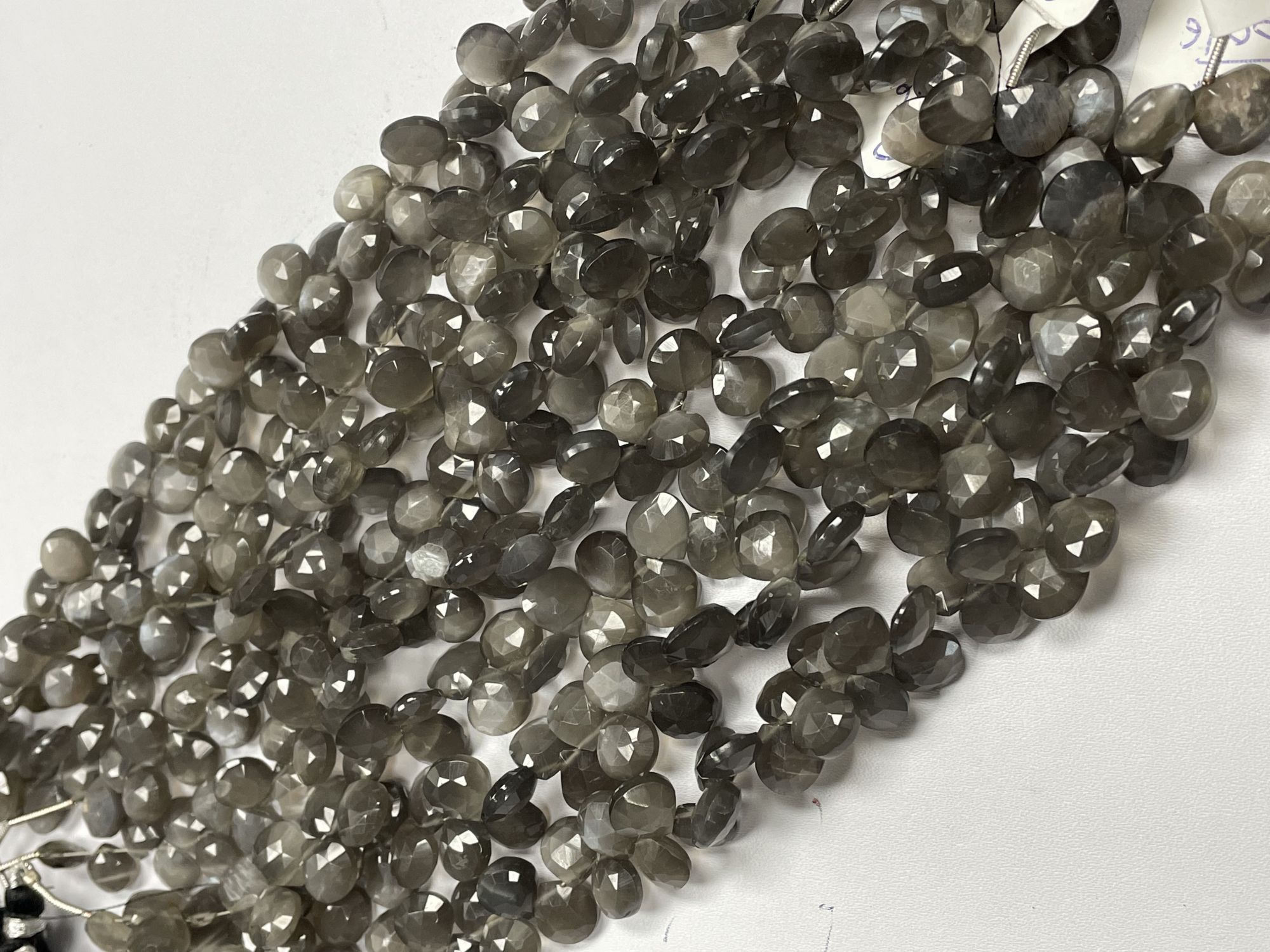 Grey Moonstone Heart Faceted