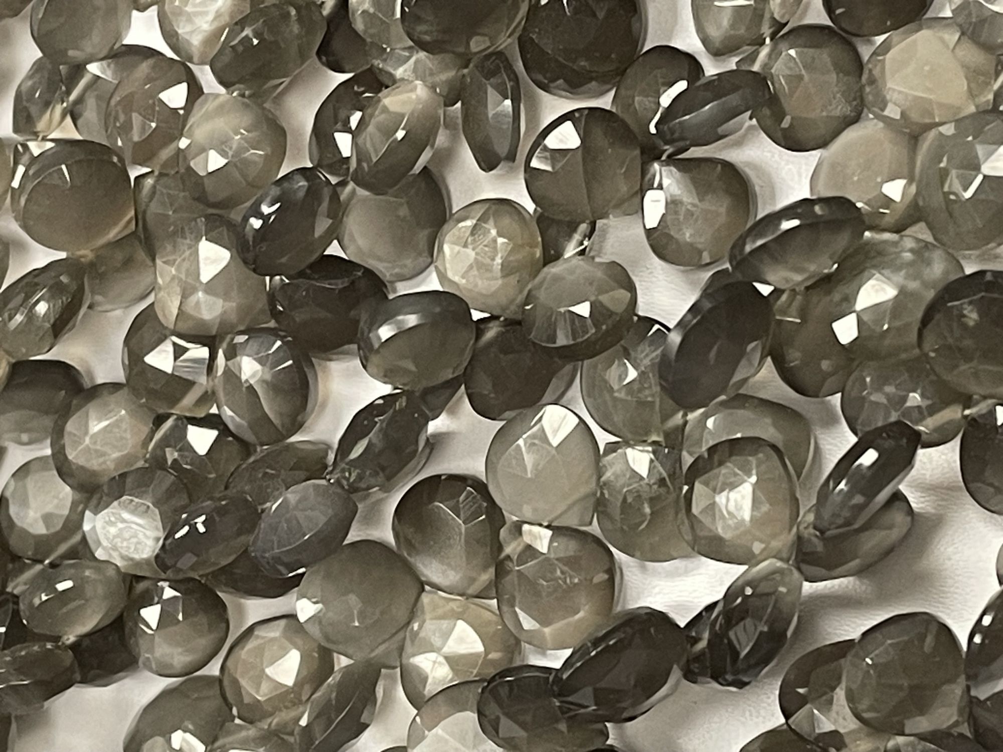 Grey Moonstone Heart Faceted