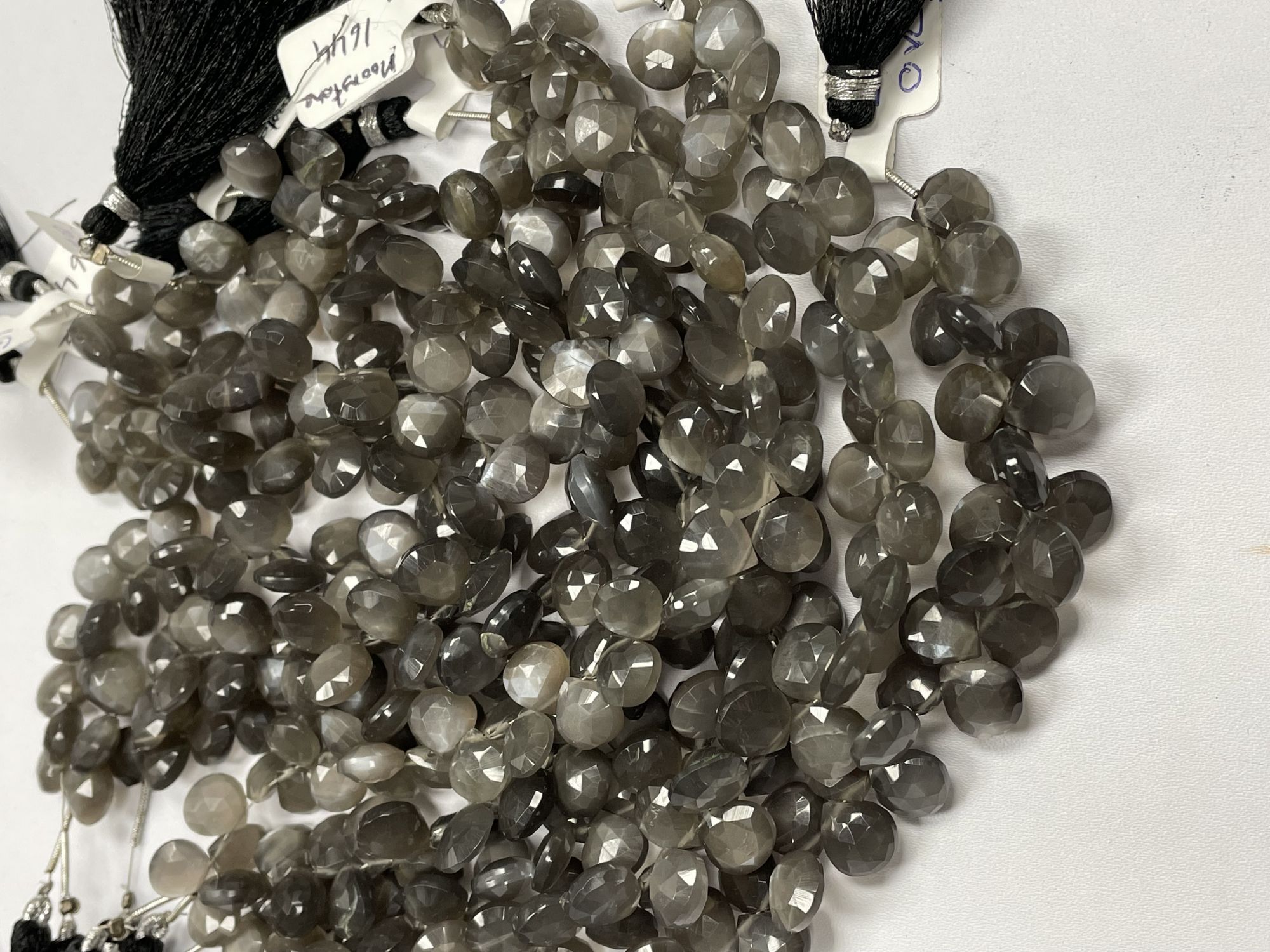 Grey Moonstone Heart Faceted