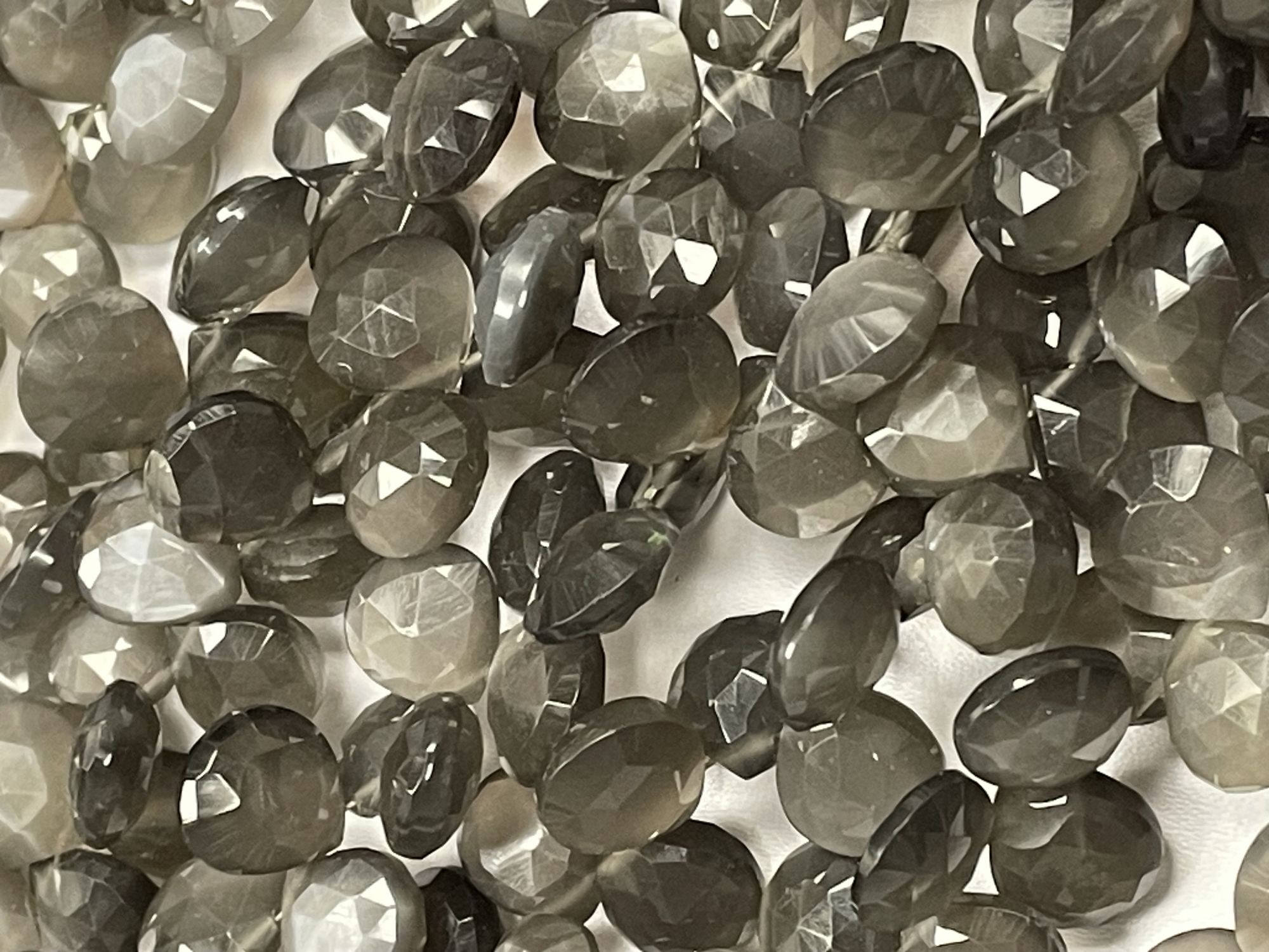Grey Moonstone Heart Faceted