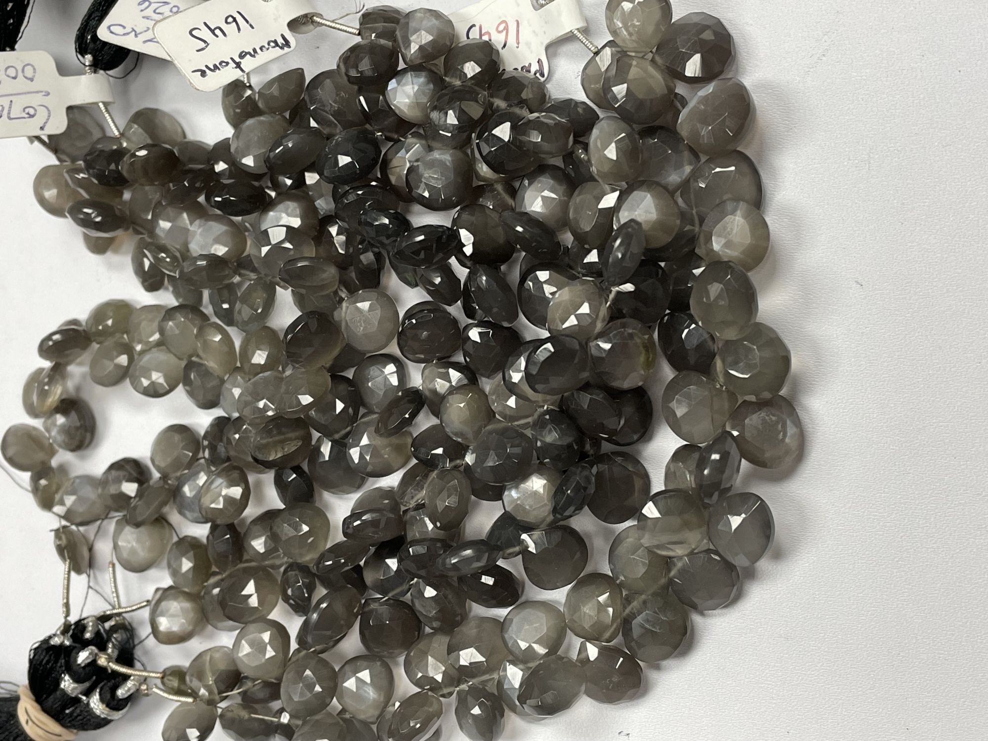 Grey Moonstone Heart Faceted