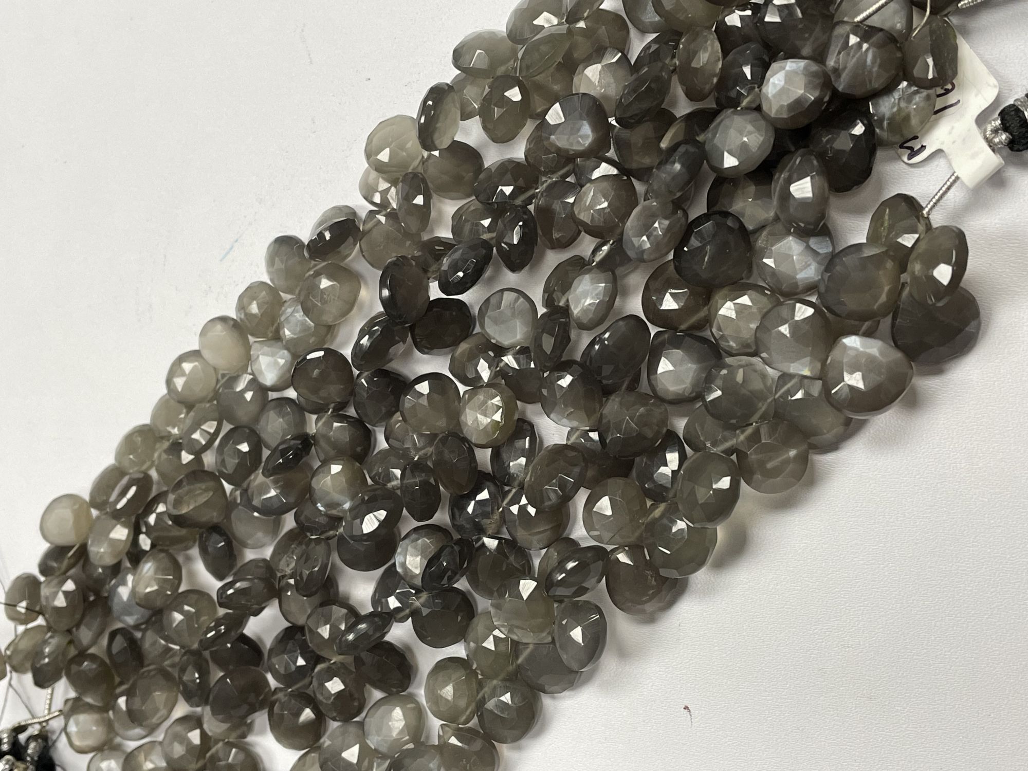 Grey Moonstone Heart Faceted