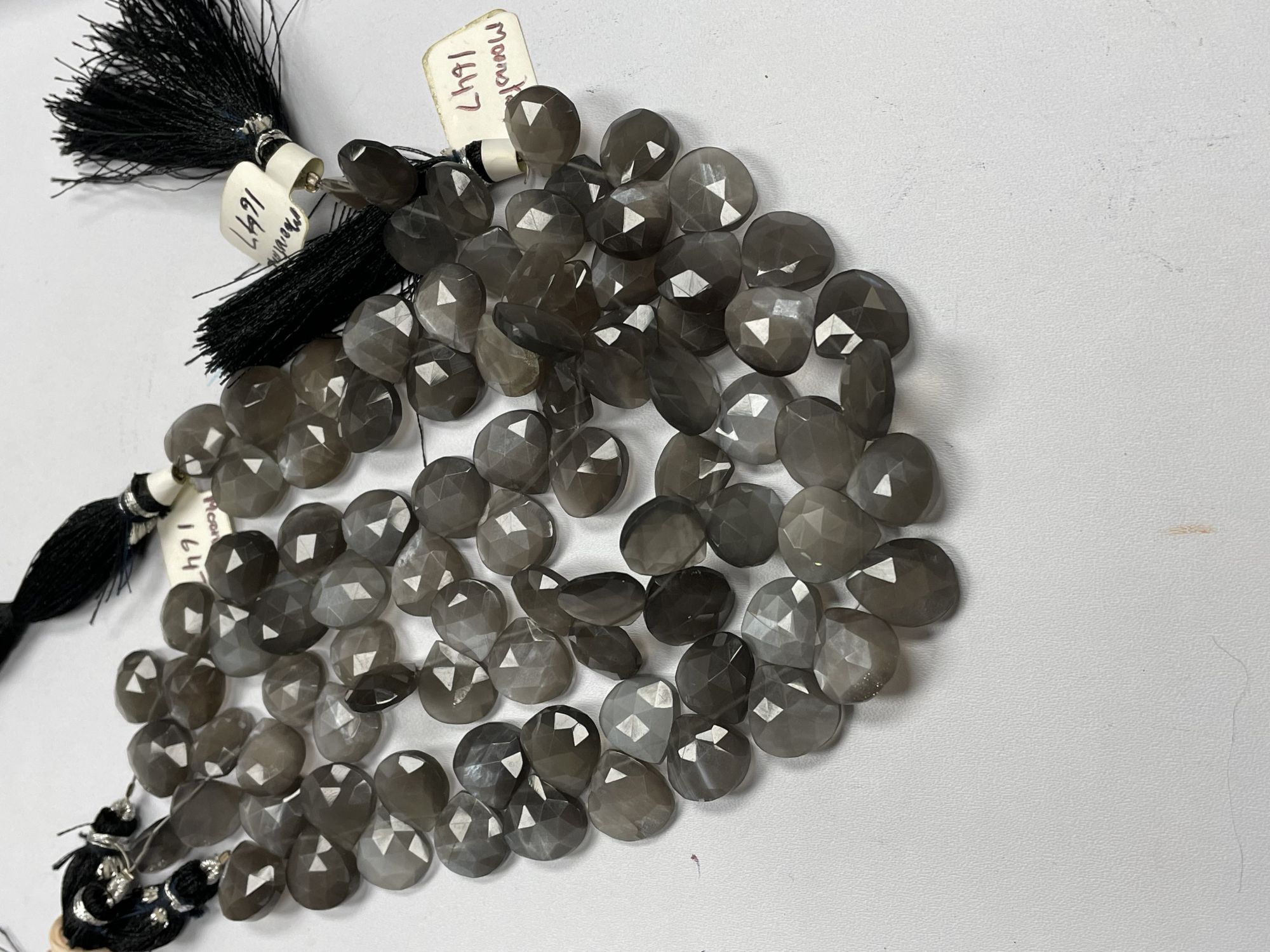 Grey Moonstone Heart Faceted