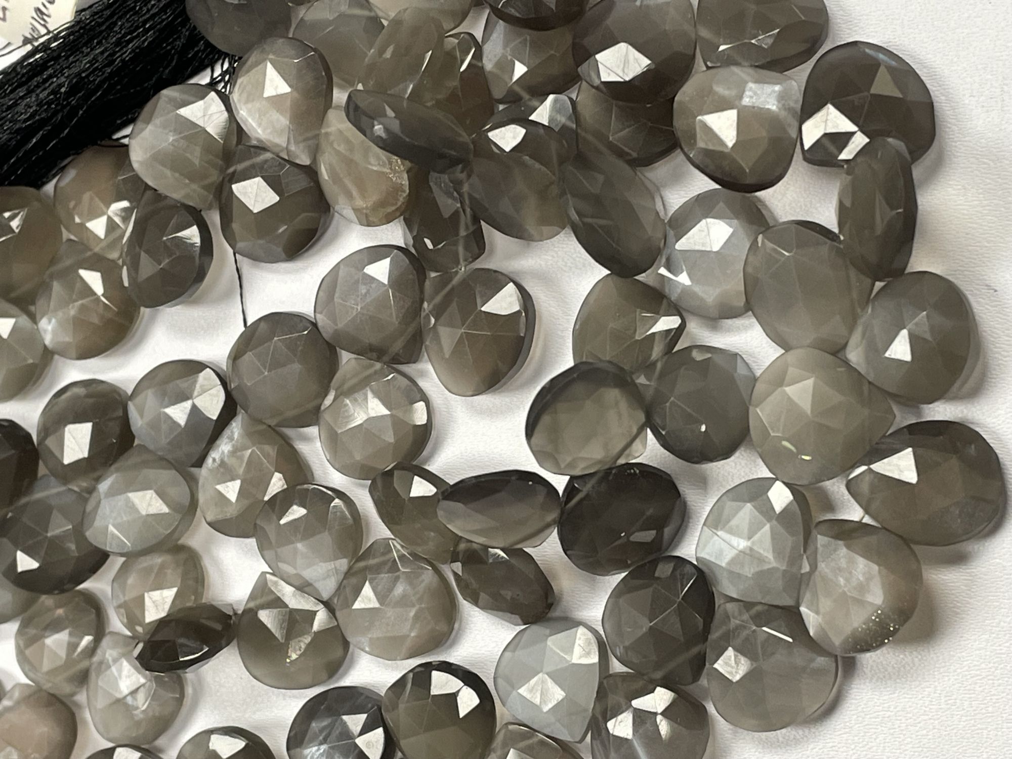 Grey Moonstone Heart Faceted