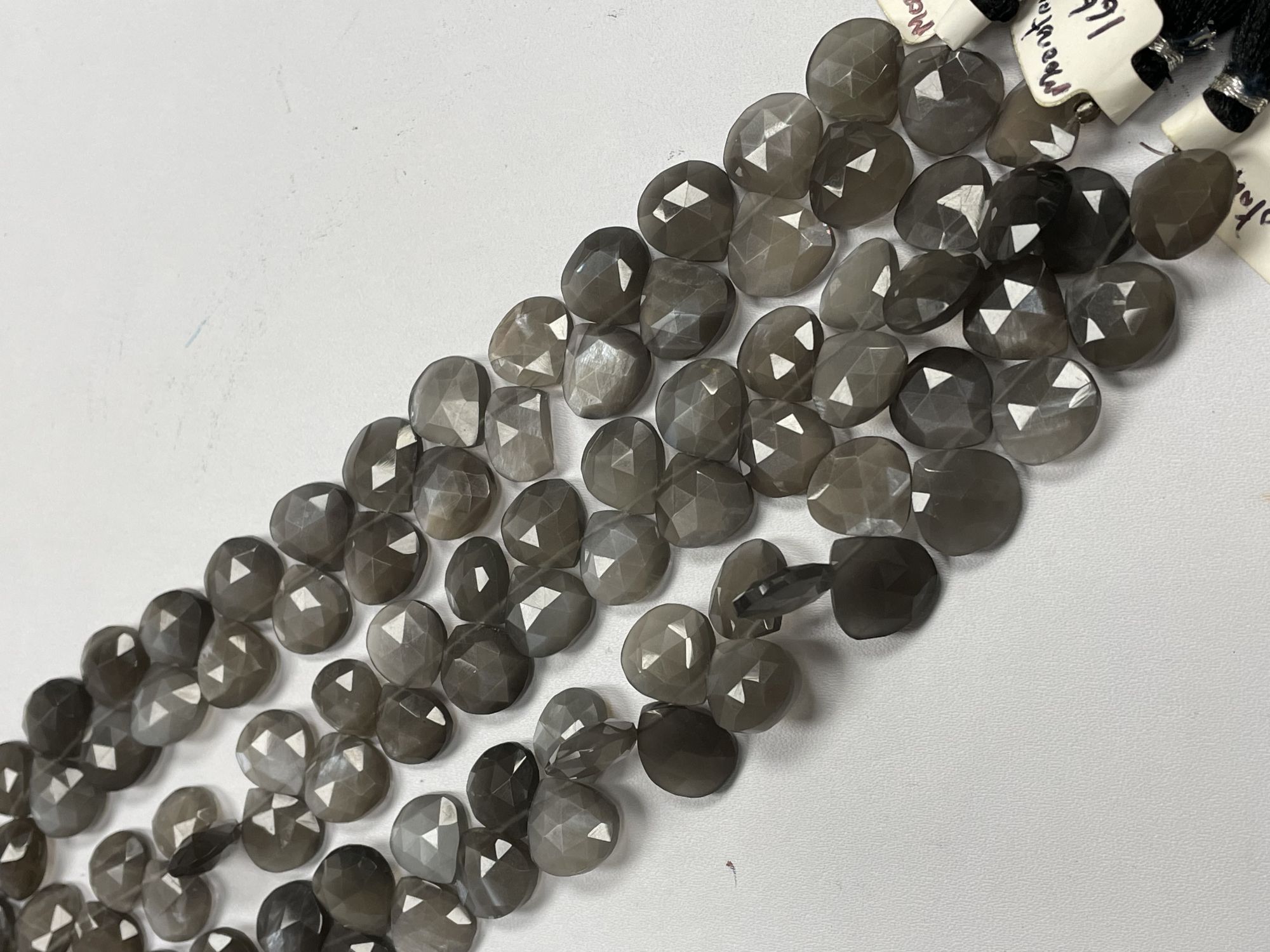 Grey Moonstone Heart Faceted
