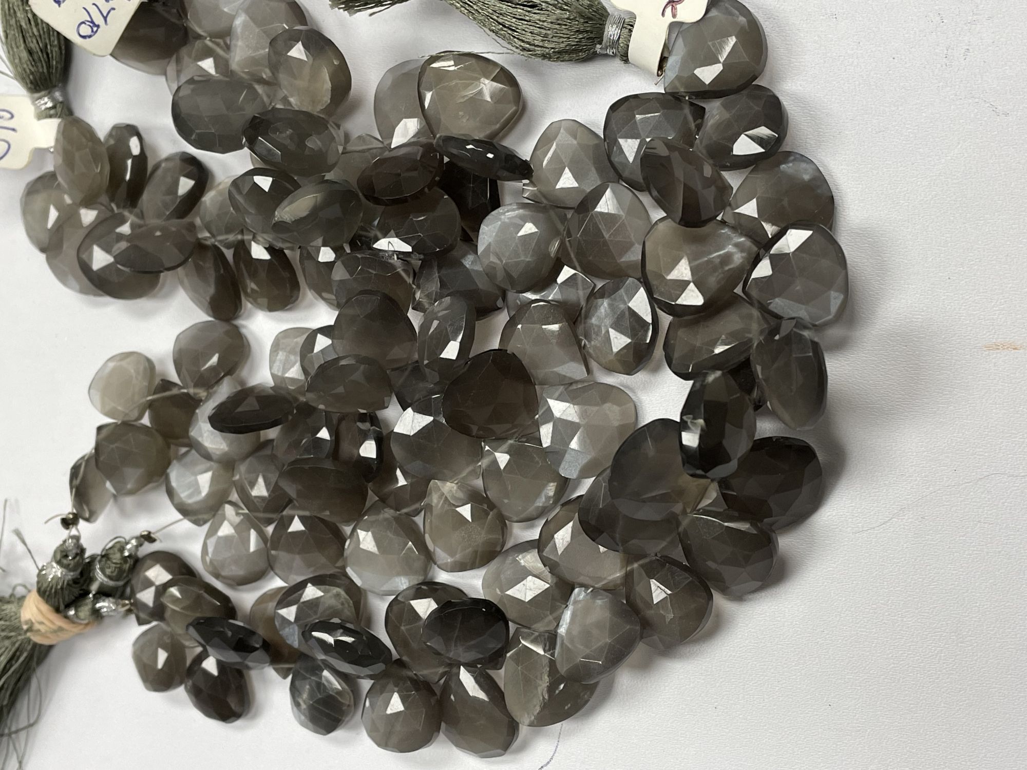 Grey Moonstone Heart Faceted