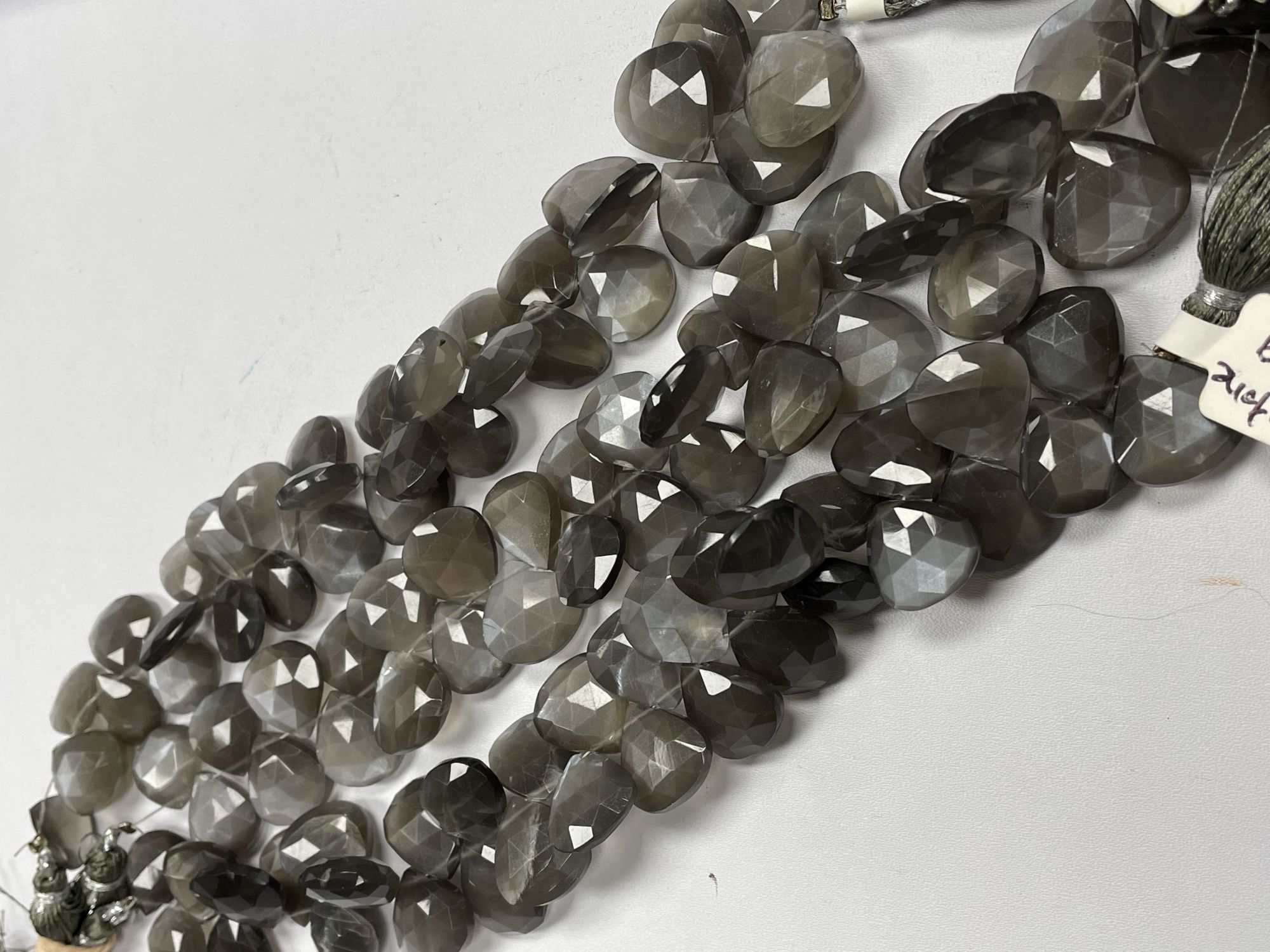 Grey Moonstone Heart Faceted