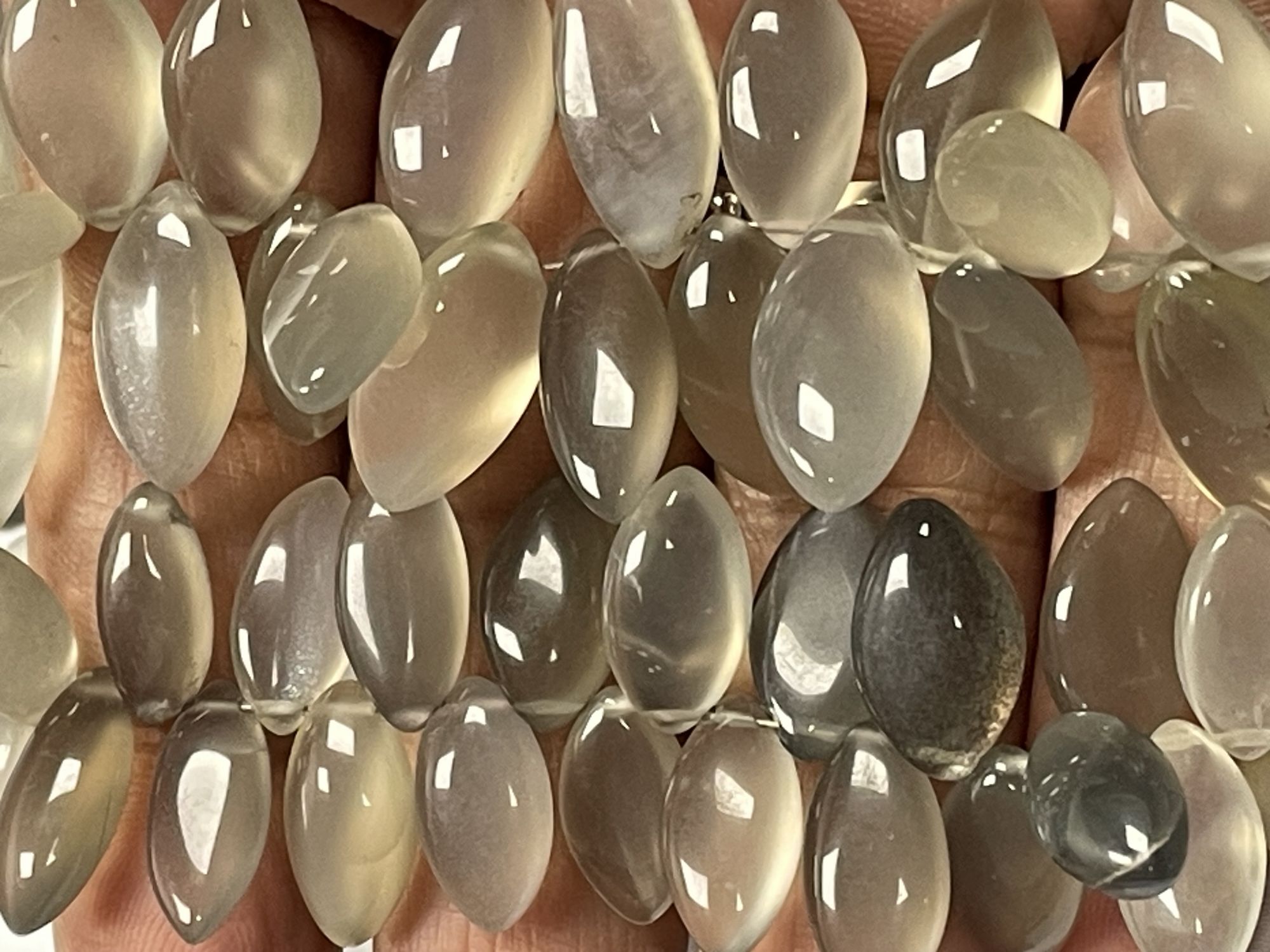 Grey Moonstone Marquise Faceted