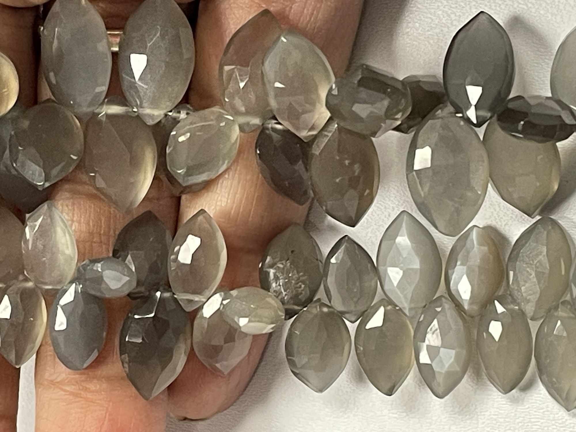 Grey Moonstone Marquise Faceted