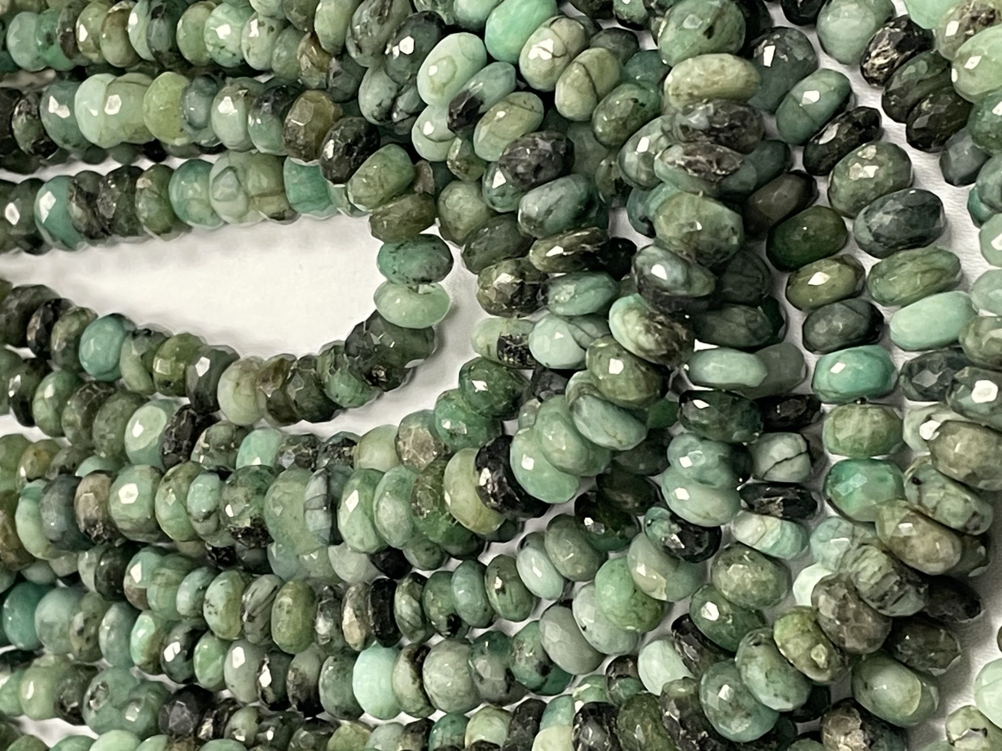 Emerald Rondelle Faceted