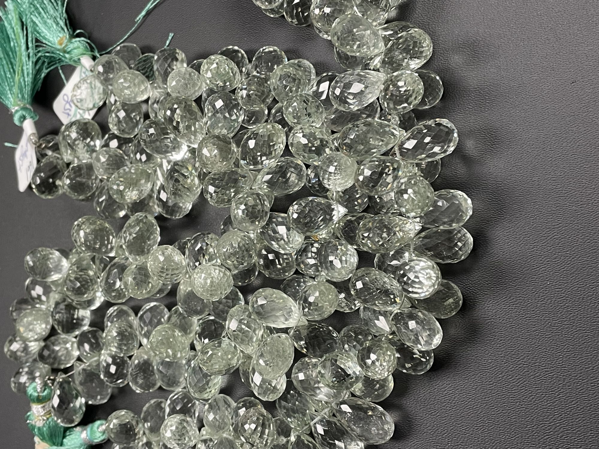 Green Amethyst Drop Faceted