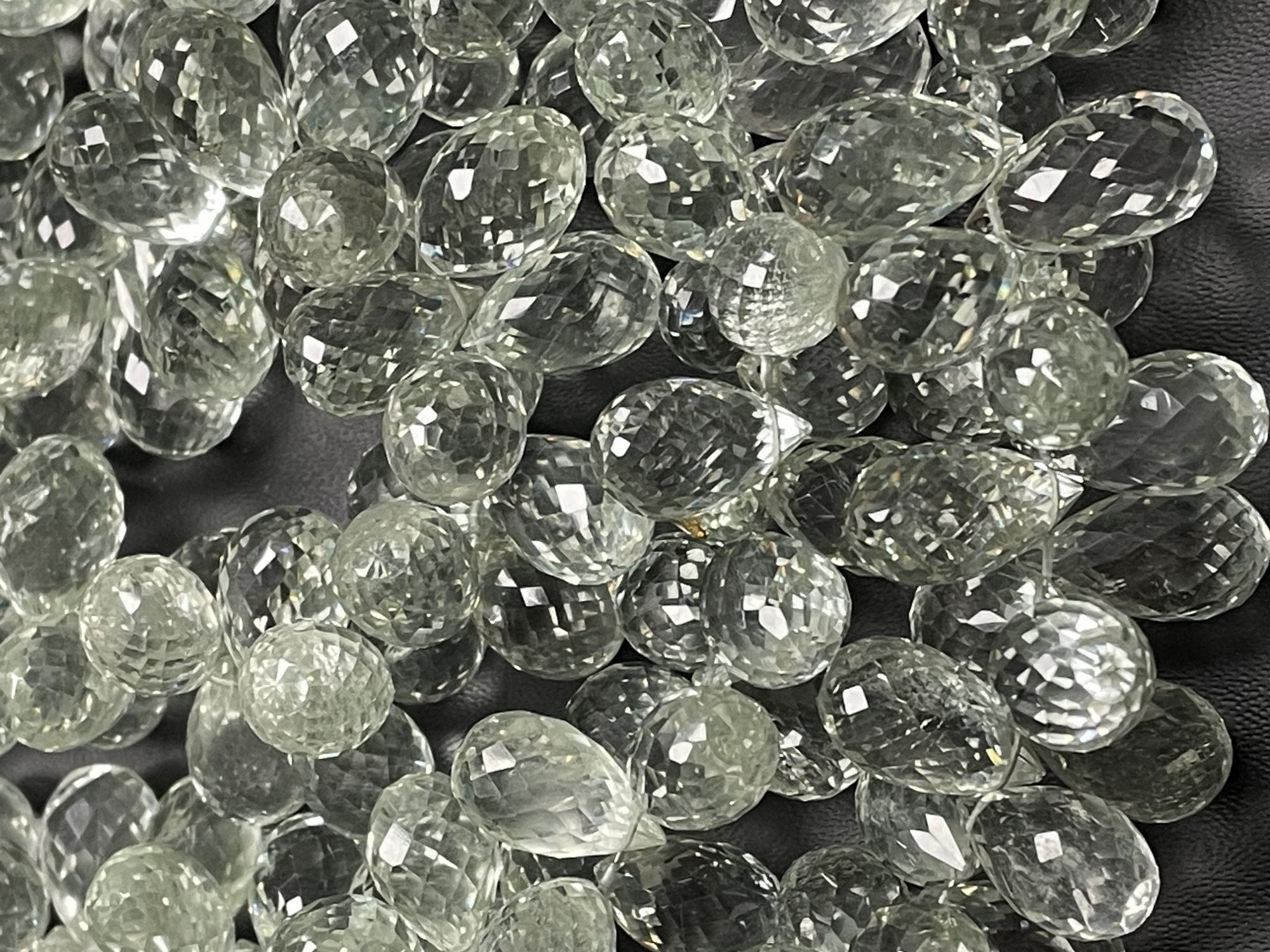 Green Amethyst Drop Faceted