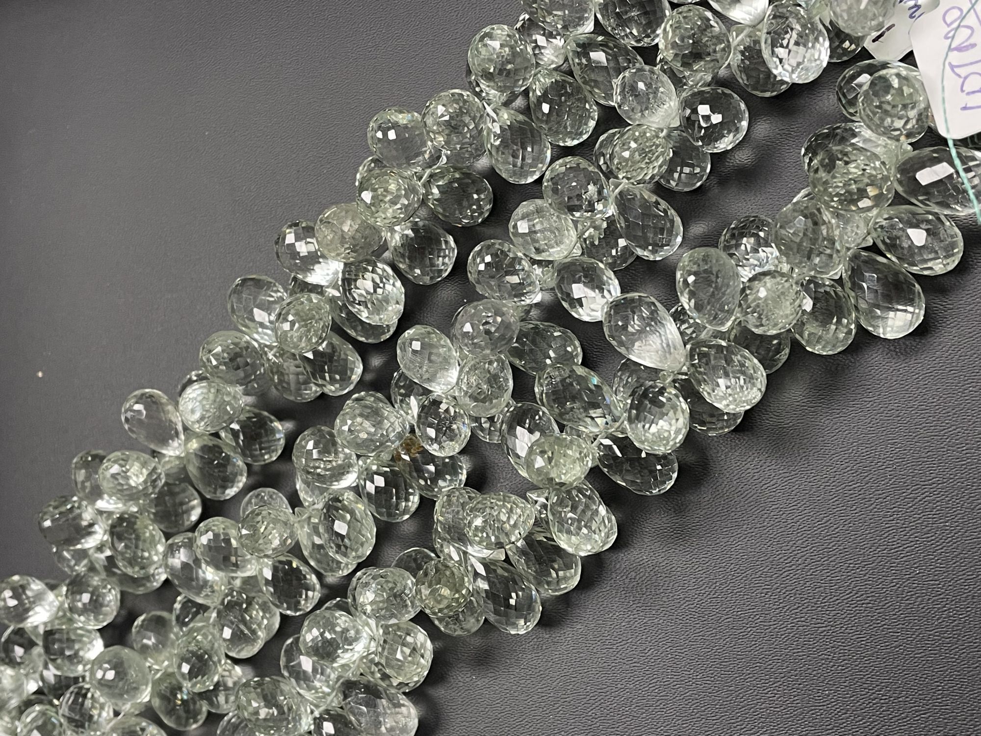 Green Amethyst Drop Faceted