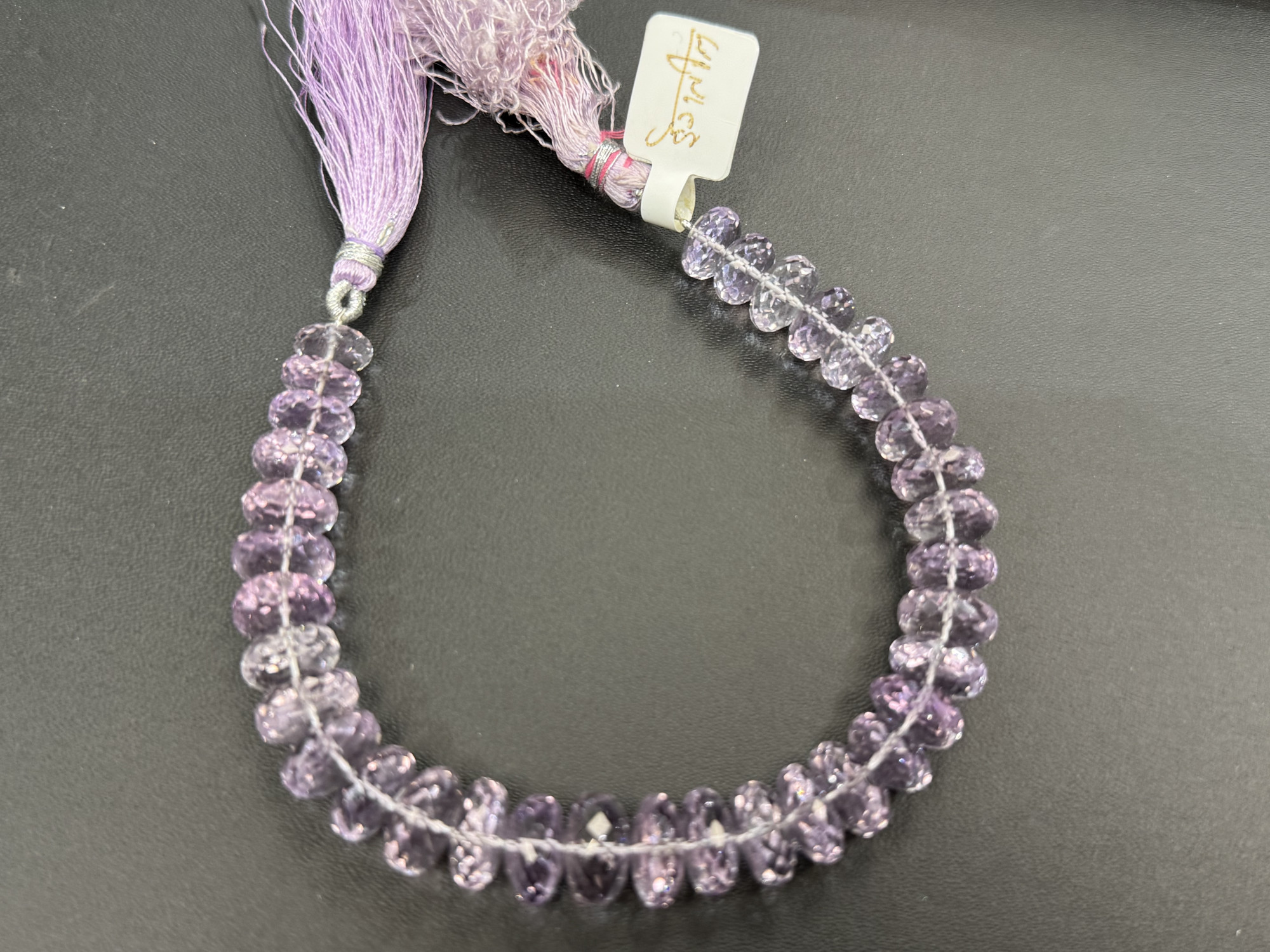 Pink Amethyst Rondelle Faceted