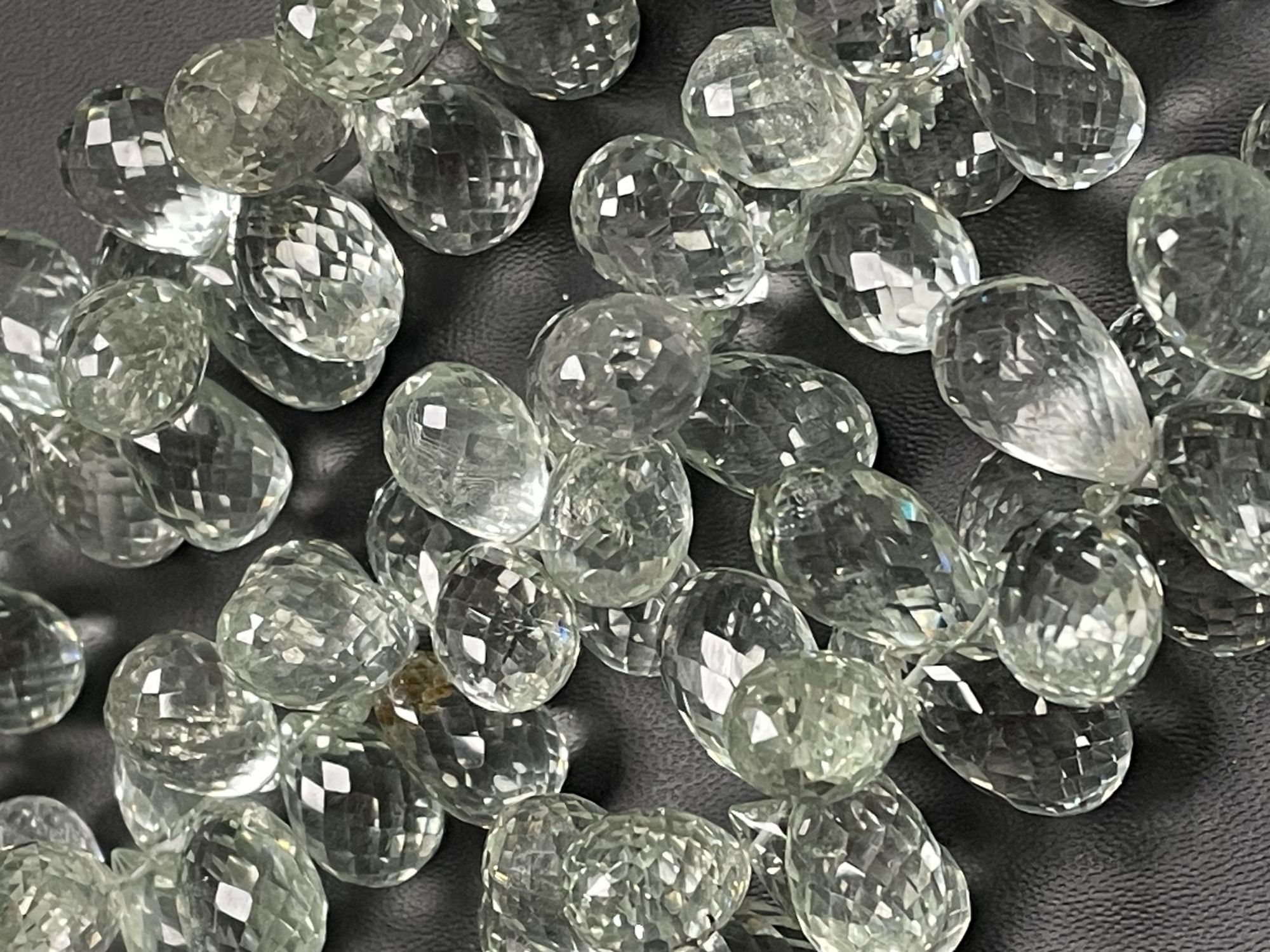 Green Amethyst Drop Faceted