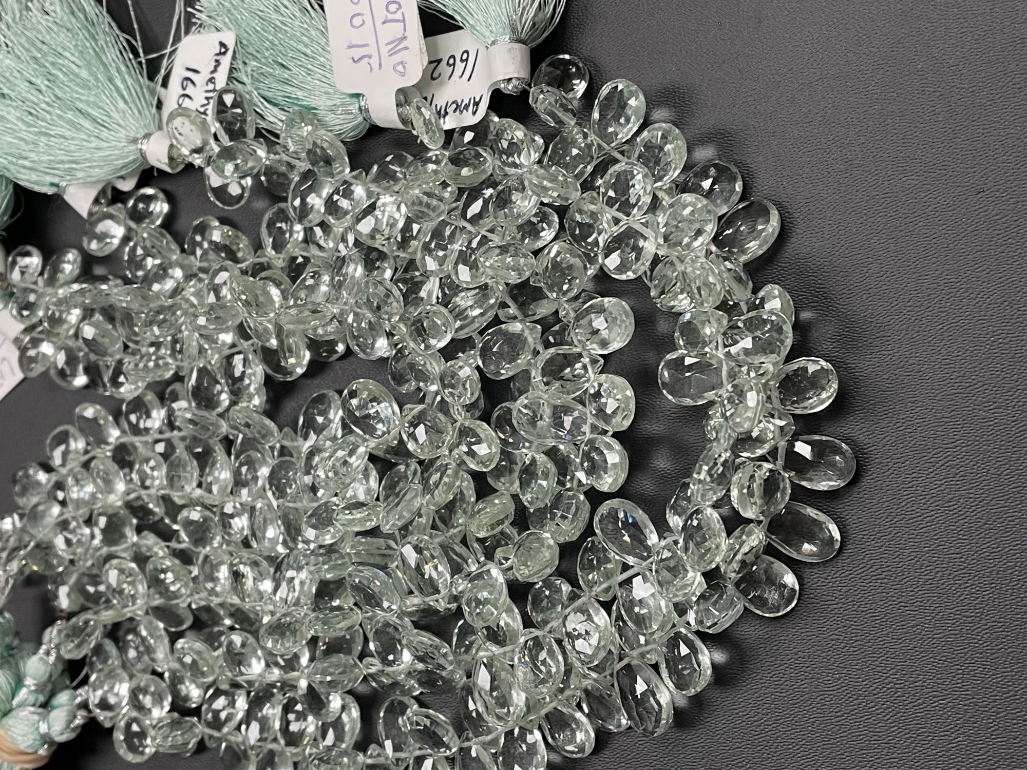 Green Amethyst Pear Faceted