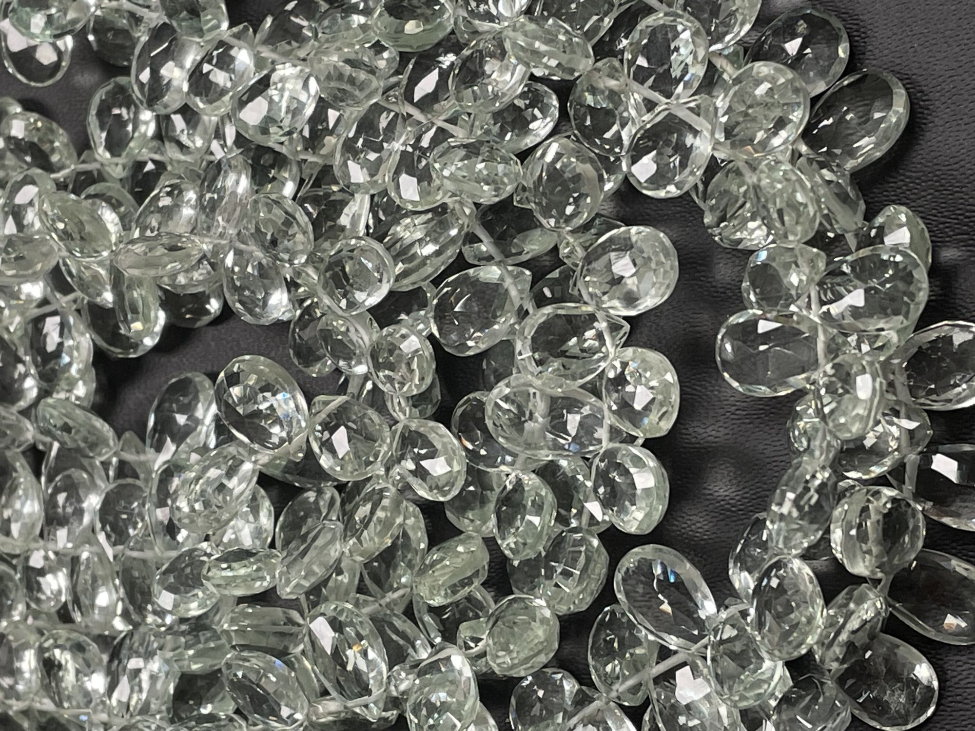 Green Amethyst Pear Faceted