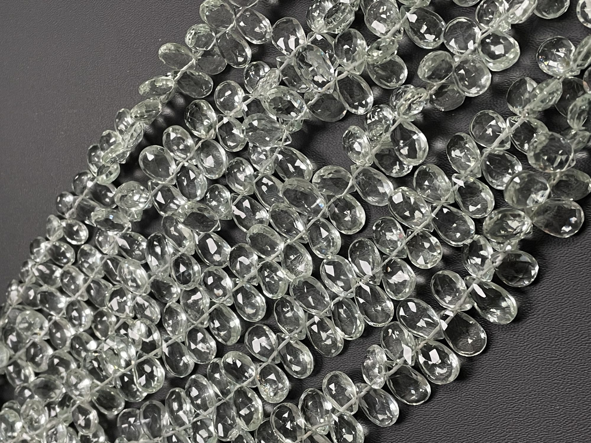 Green Amethyst Pear Faceted