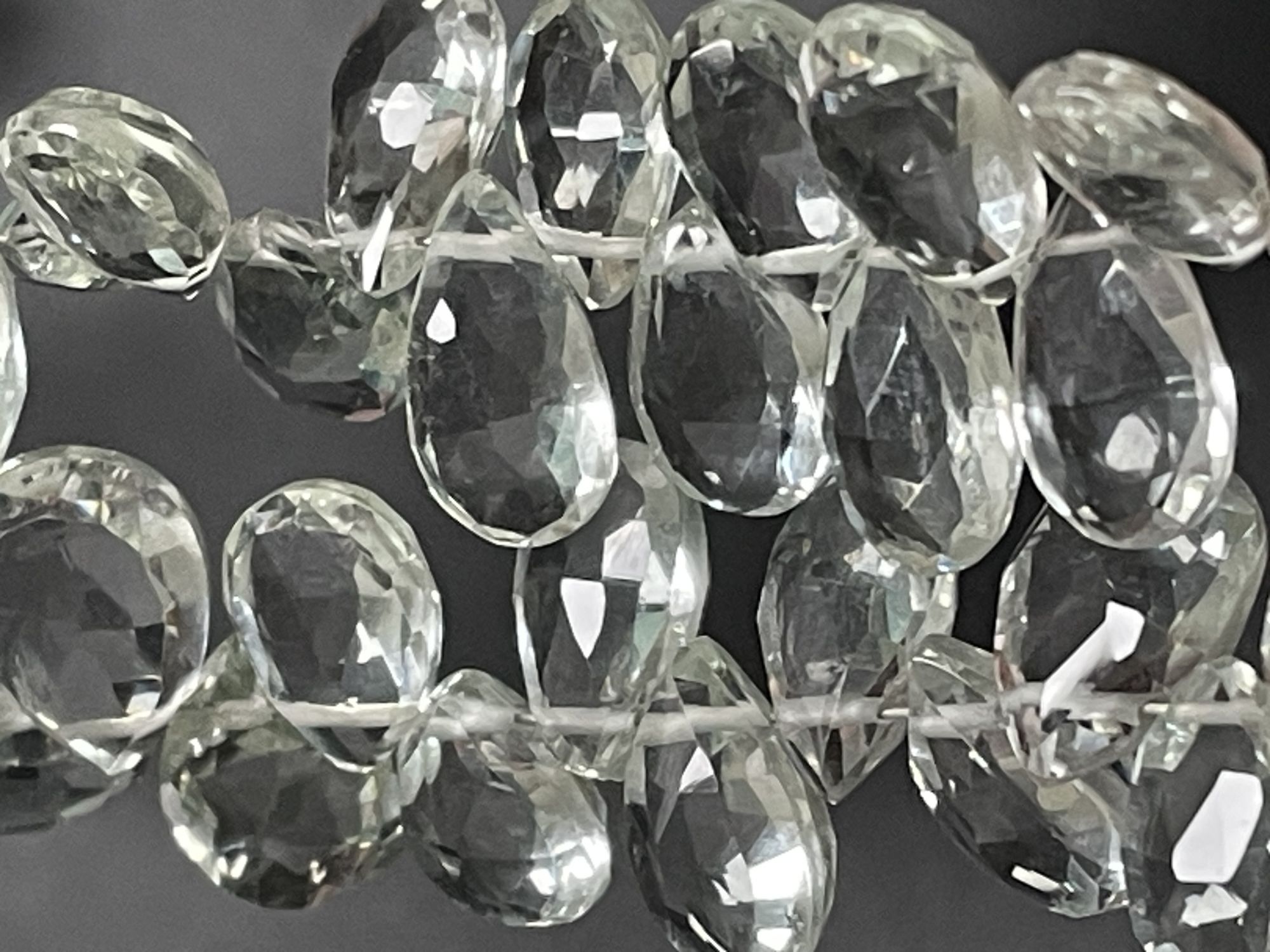 Green Amethyst Pear Faceted