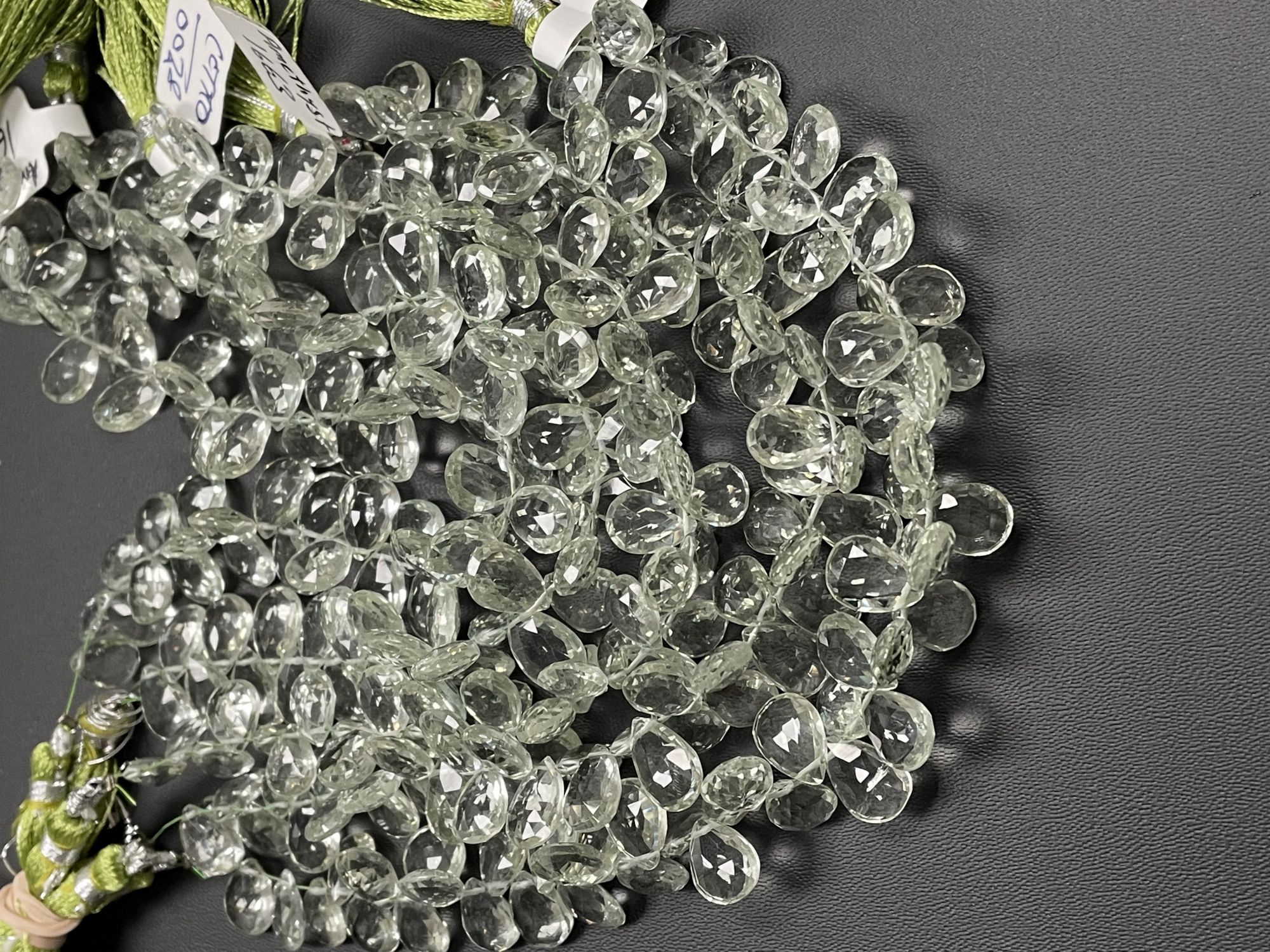 Green Amethyst Pear Faceted