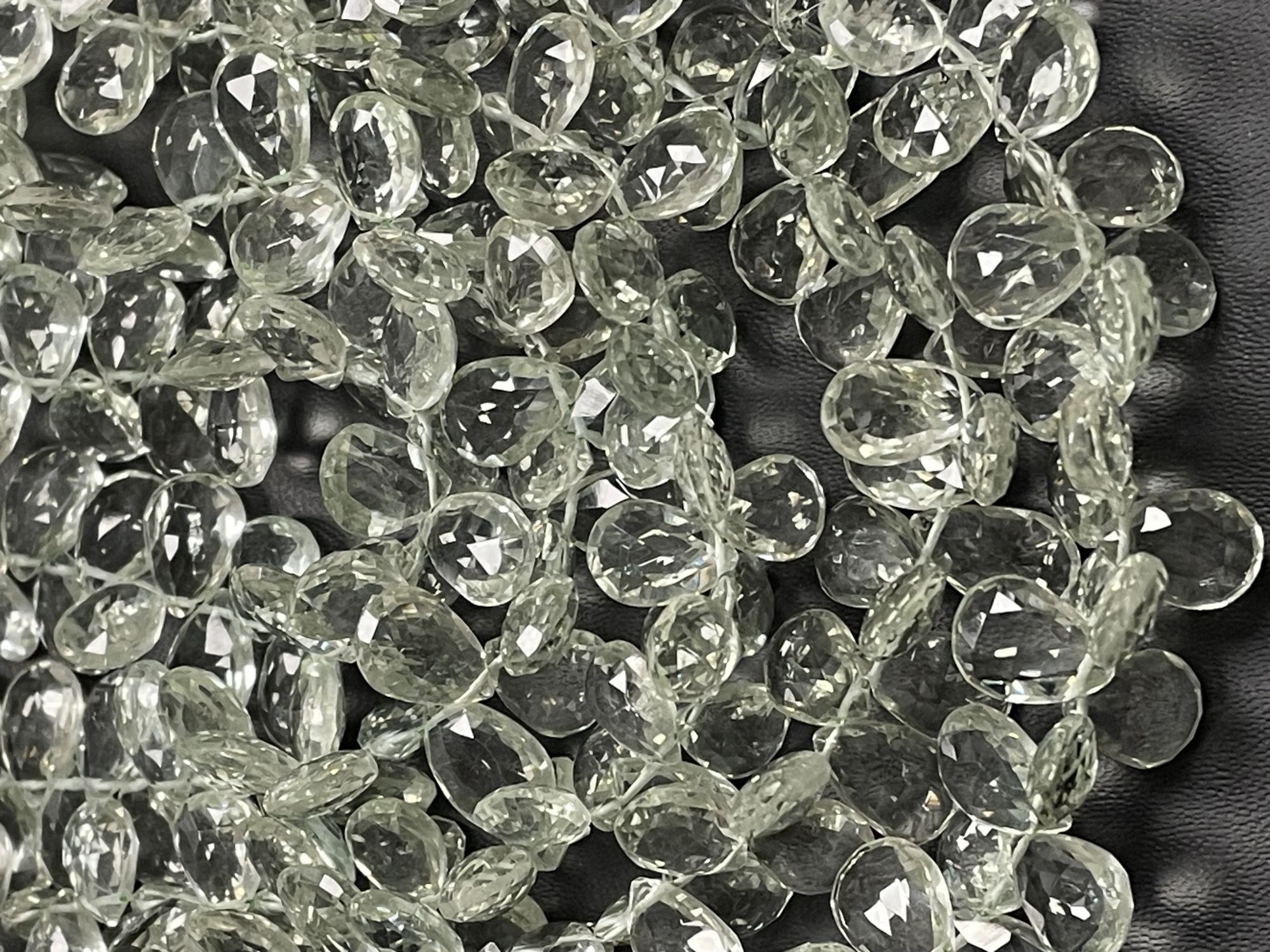 Green Amethyst Pear Faceted