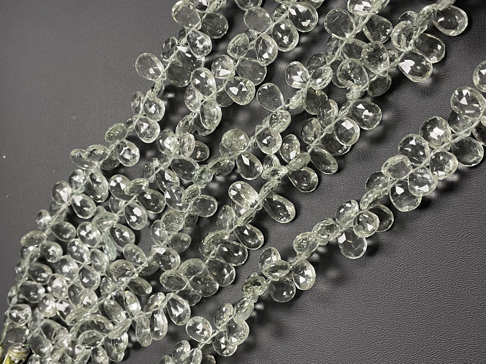 Green Amethyst Pear Faceted