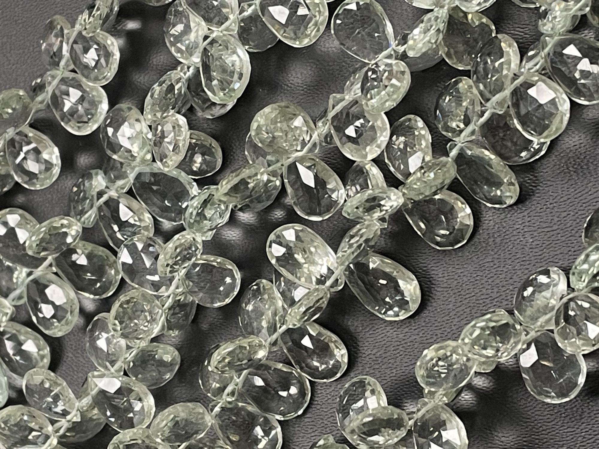 Green Amethyst Pear Faceted