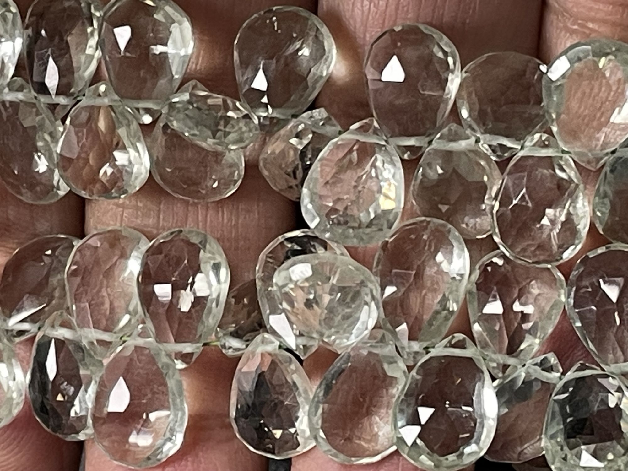 Green Amethyst Pear Faceted