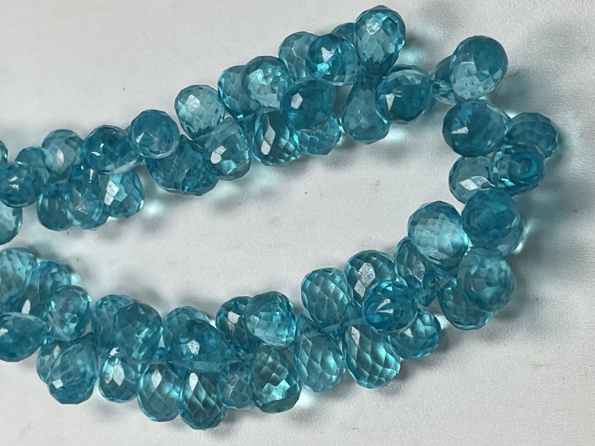 Blue Hydro Quartz Drop Faceted