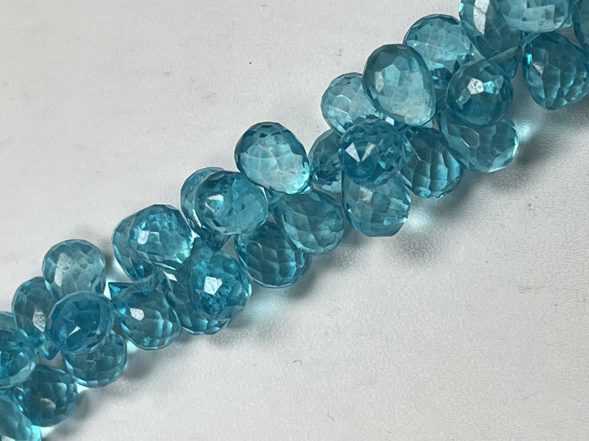 Blue Hydro Quartz Drop Faceted