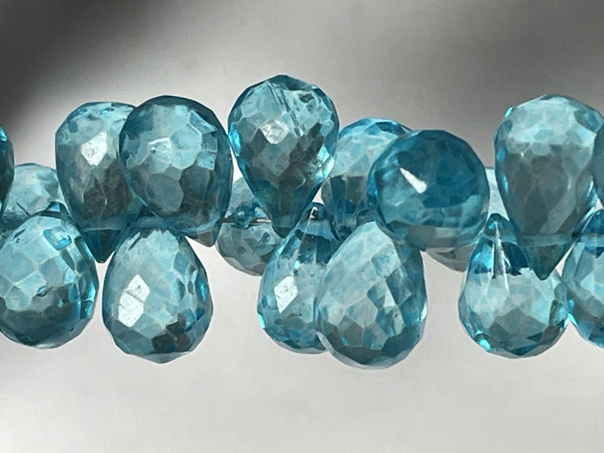 Blue Hydro Quartz Drop Faceted